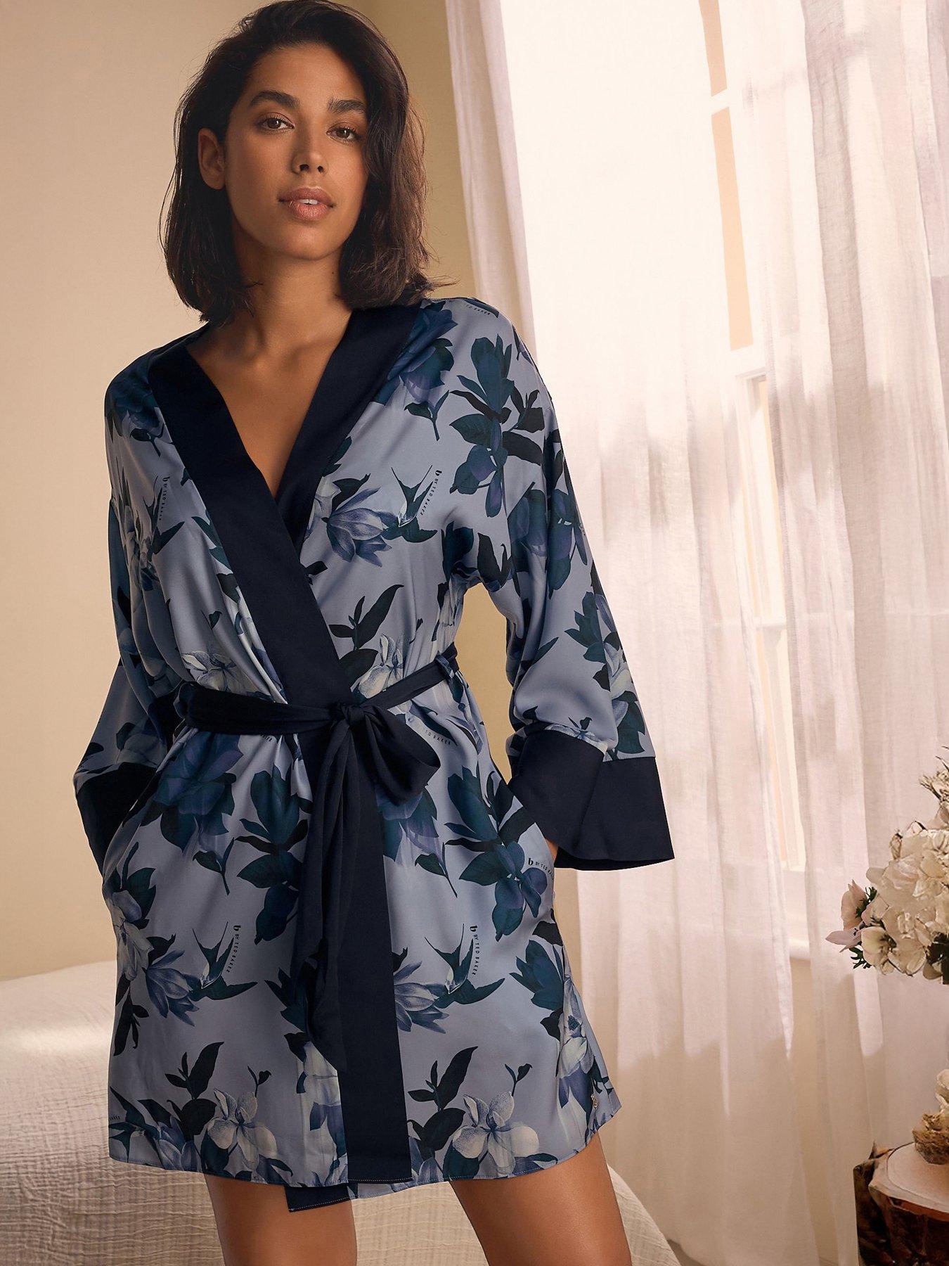 Image 1 of 4 of B By Ted Baker Floral Robe - Blue