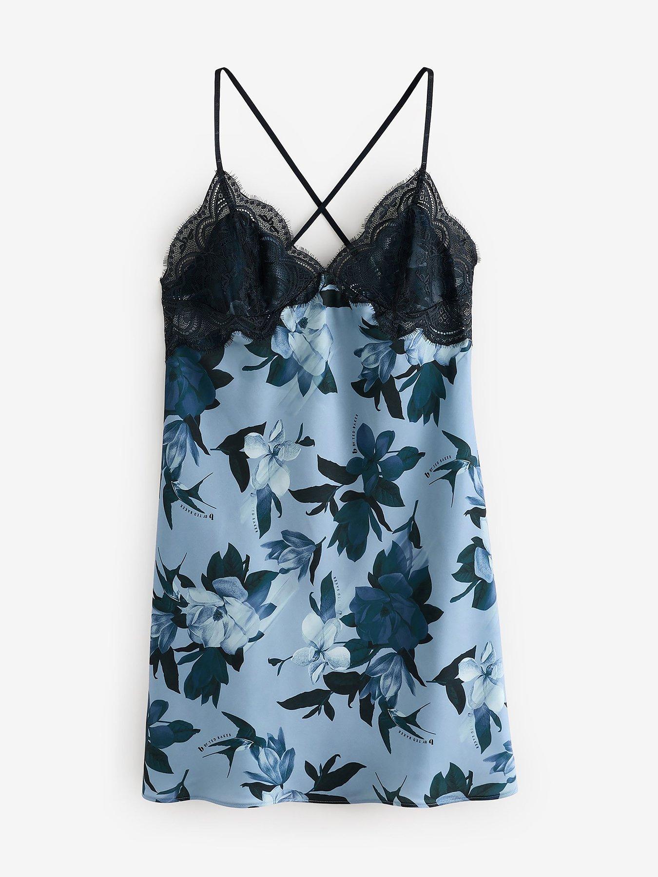 undefined Floral Slip - Blue