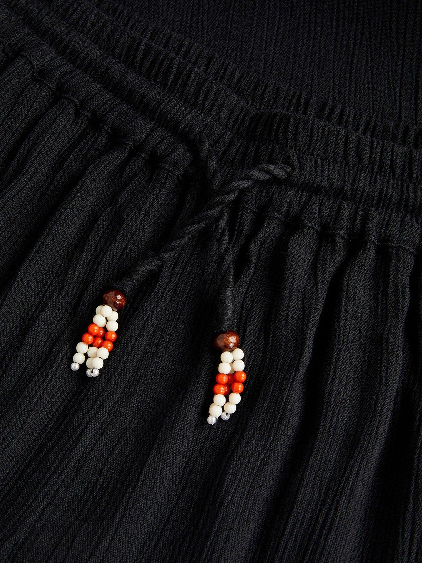 Image 3 of 3 of Monsoon Girls Wide Leg Crinkle Trousers - Black