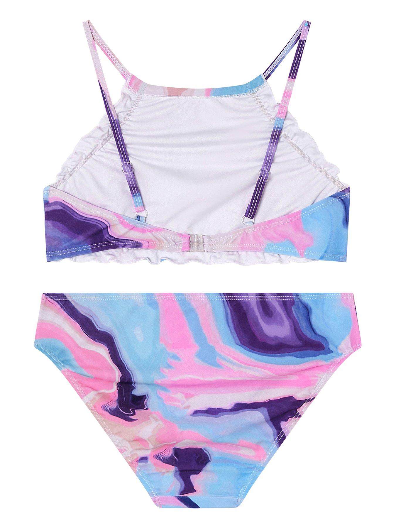 Image 2 of 3 of Monsoon Girls Storm Marble Scalloped Bikini - Multi