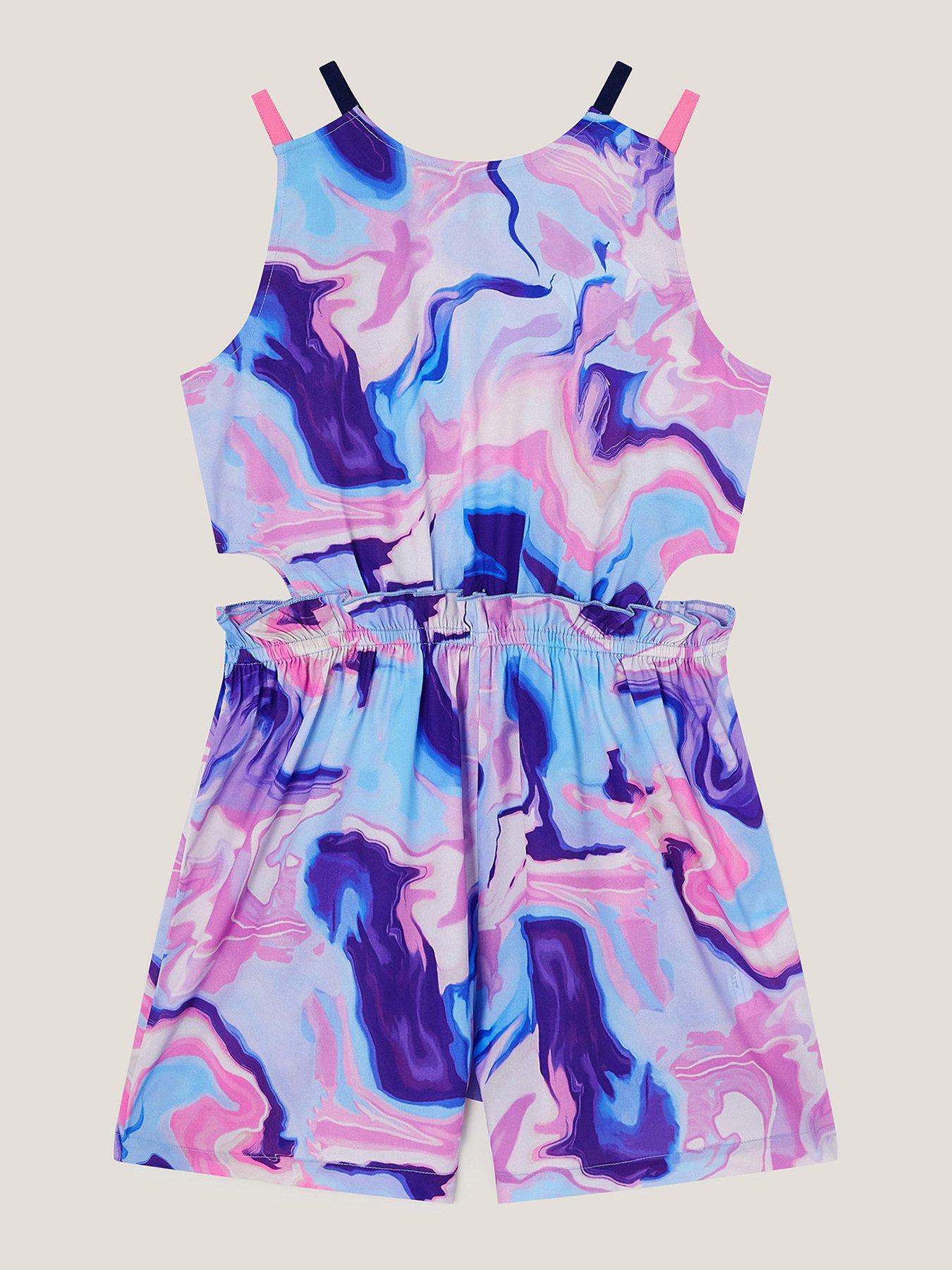 undefined Girls Storm Marble Playsuit - Blue