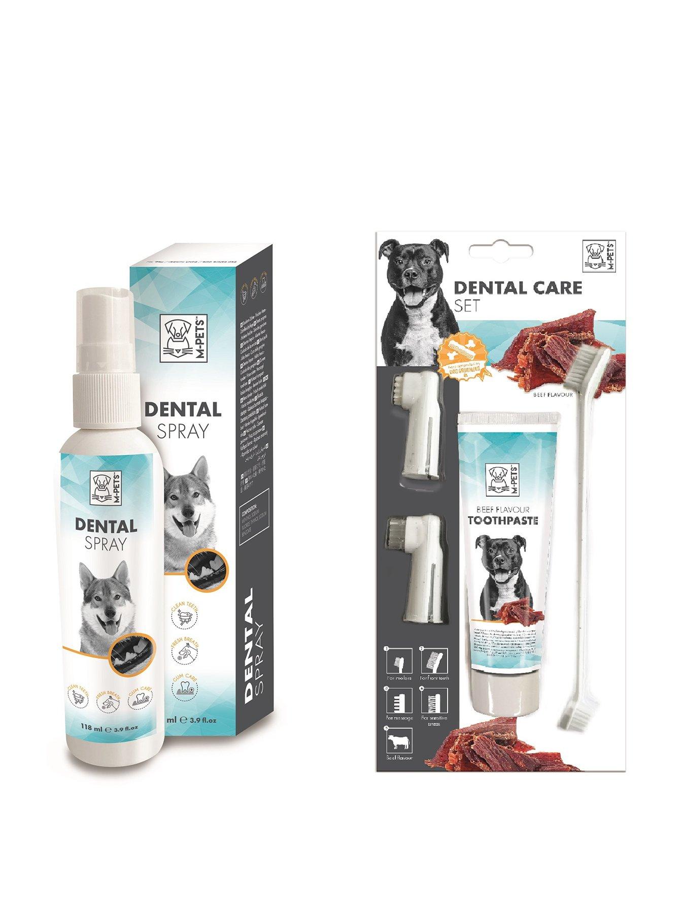 M-Pets Dental Care Set - Beef Flavor Toothpaste Kit /Dental Spray 118 ...