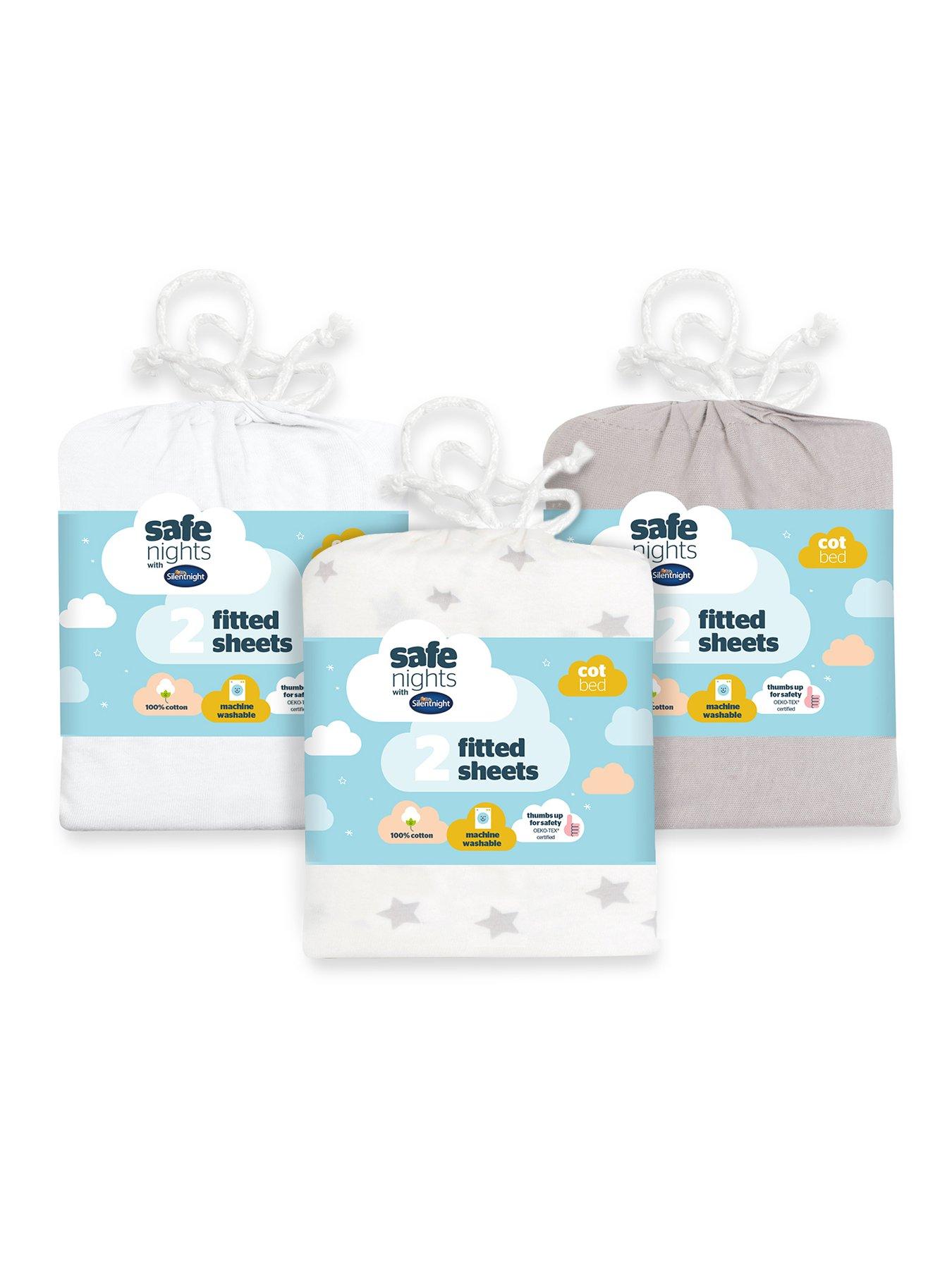 Image 1 of 7 of Silentnight Safe Nights Cot Bed Fitted Sheets - 6-Pack Bundle