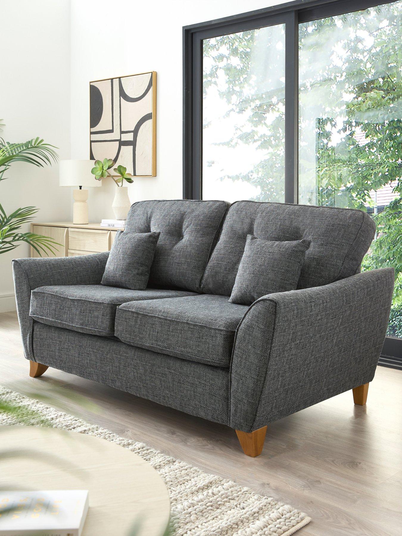 Very Home Halstow 3 Seater Fabric Sofa Bed -Charcoal - Made to order in the UK