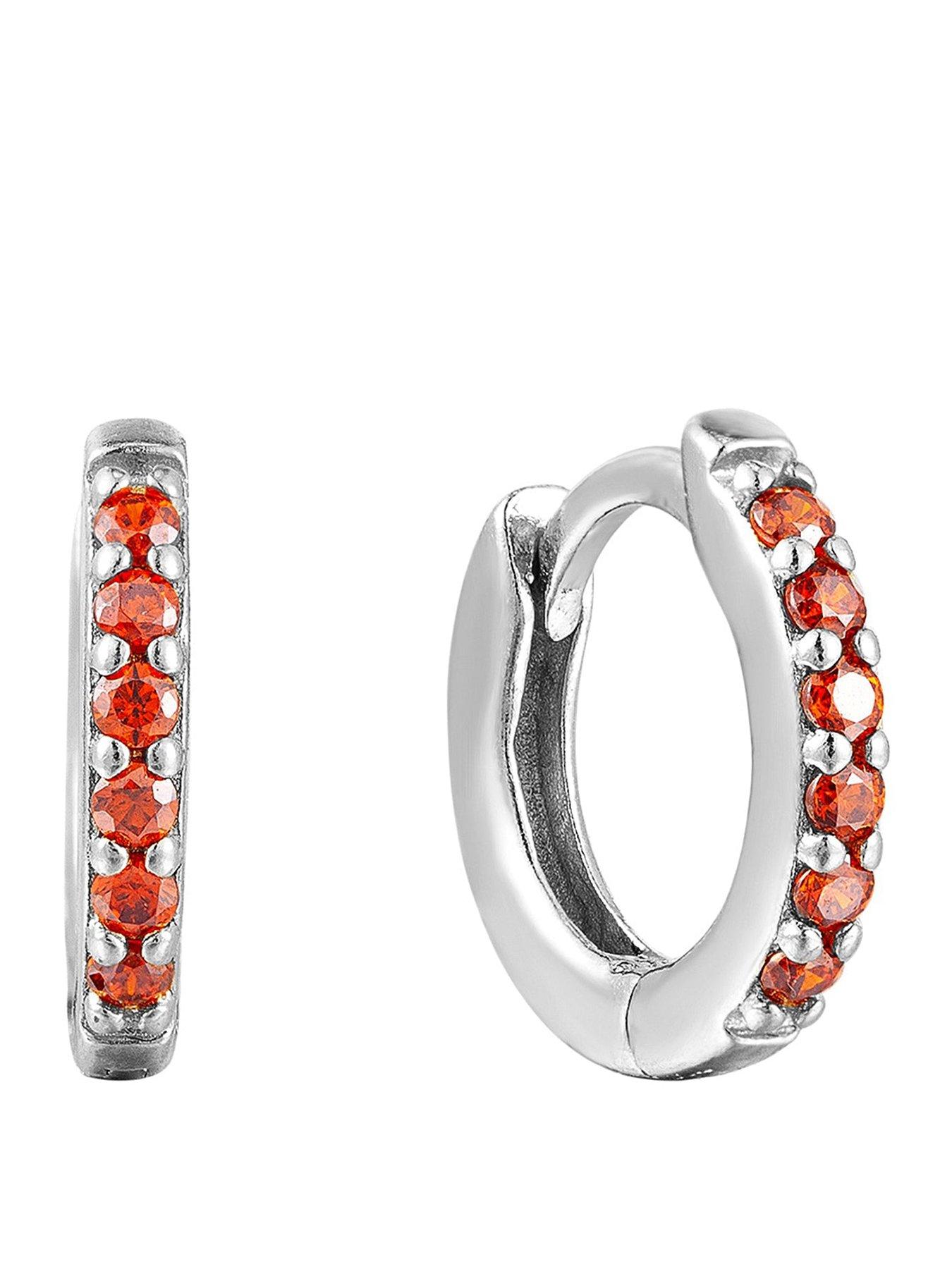 Seol + Gold Birthstone CZ Tiny Hoop Earrings