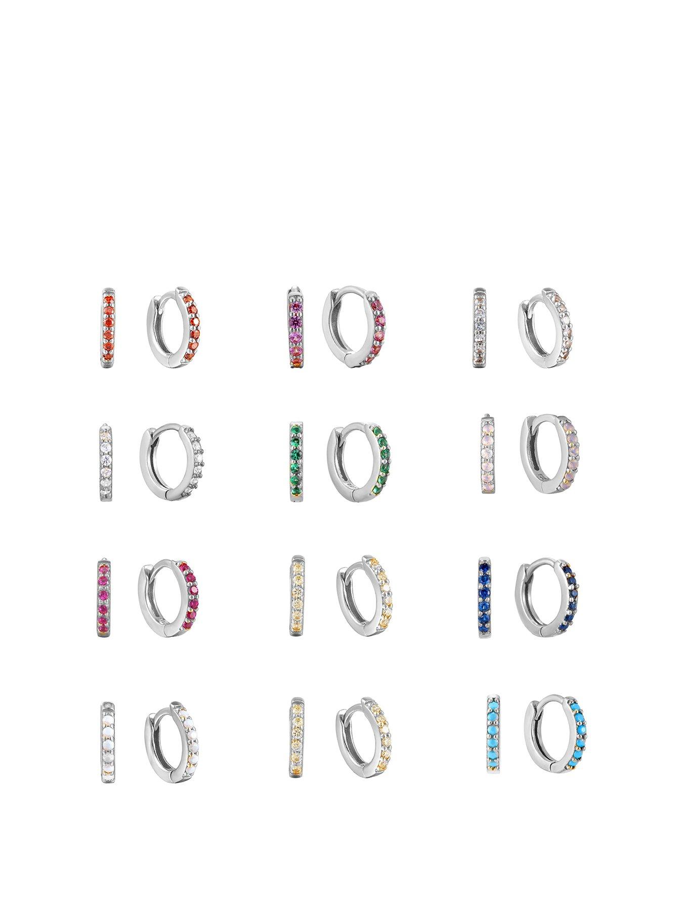 undefined Birthstone CZ Tiny Hoop Earrings