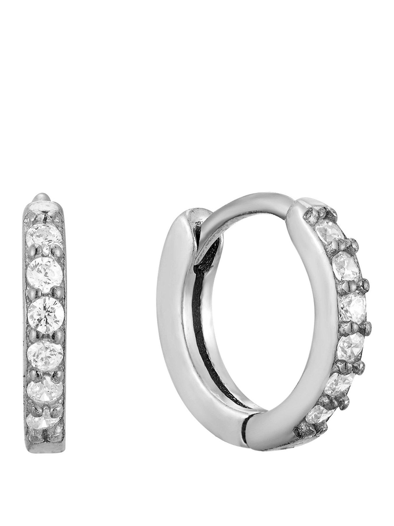 Image 1 of 5 of Seol + Gold Birthstone CZ Tiny Hoop Earrings
