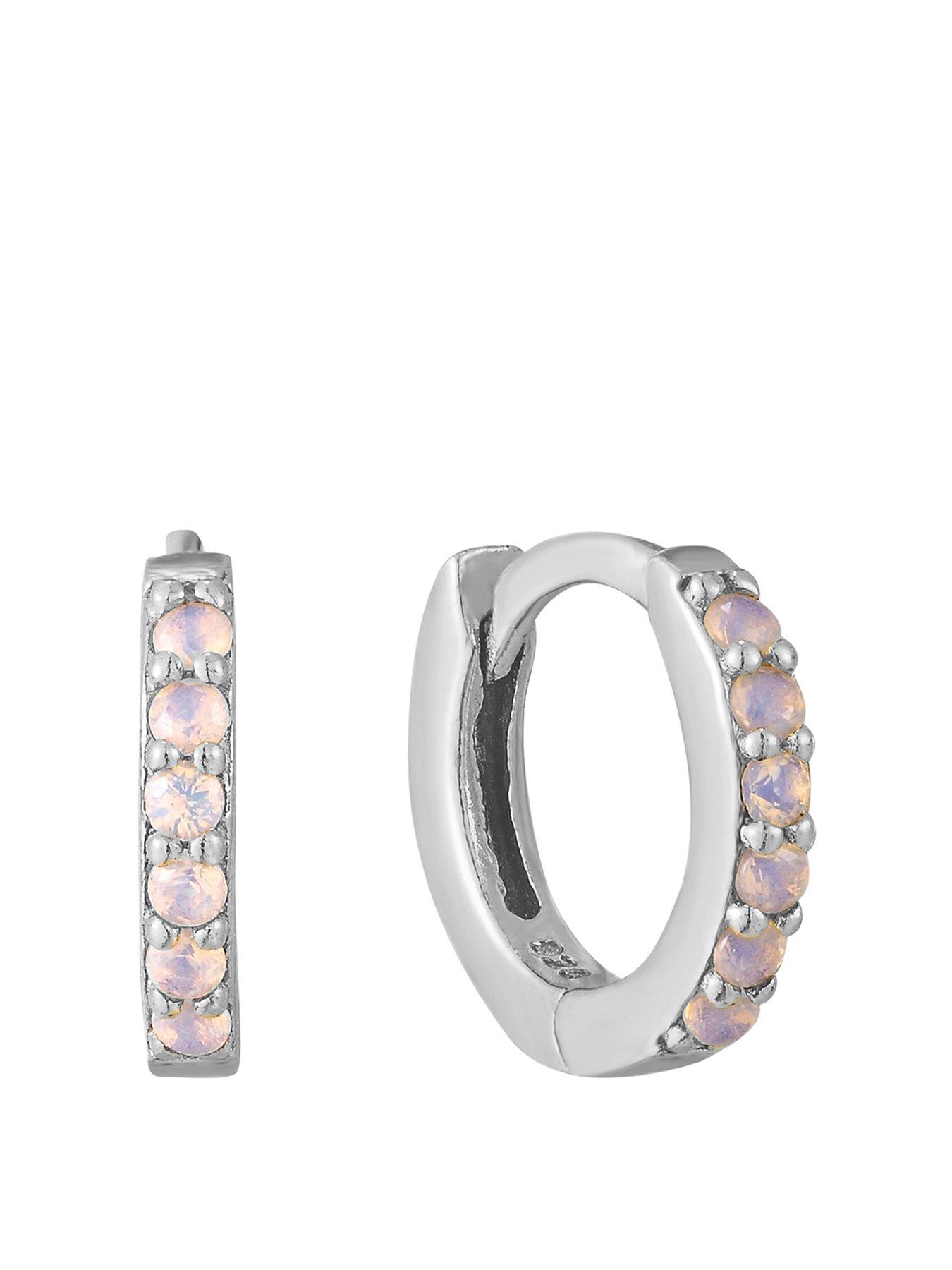 undefined Birthstone CZ Tiny Hoop Earrings