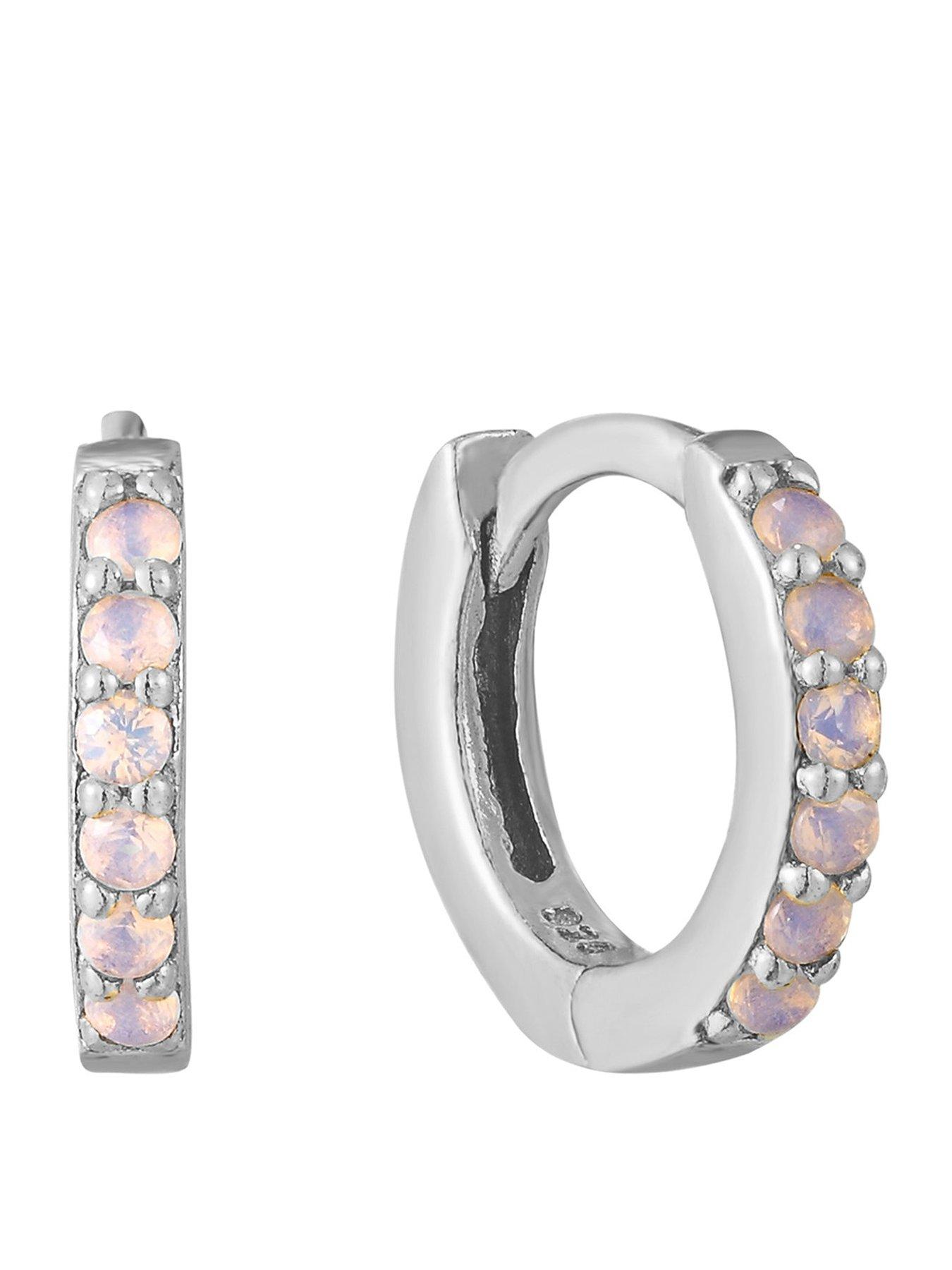 Seol + Gold Birthstone CZ Tiny Hoop Earrings
