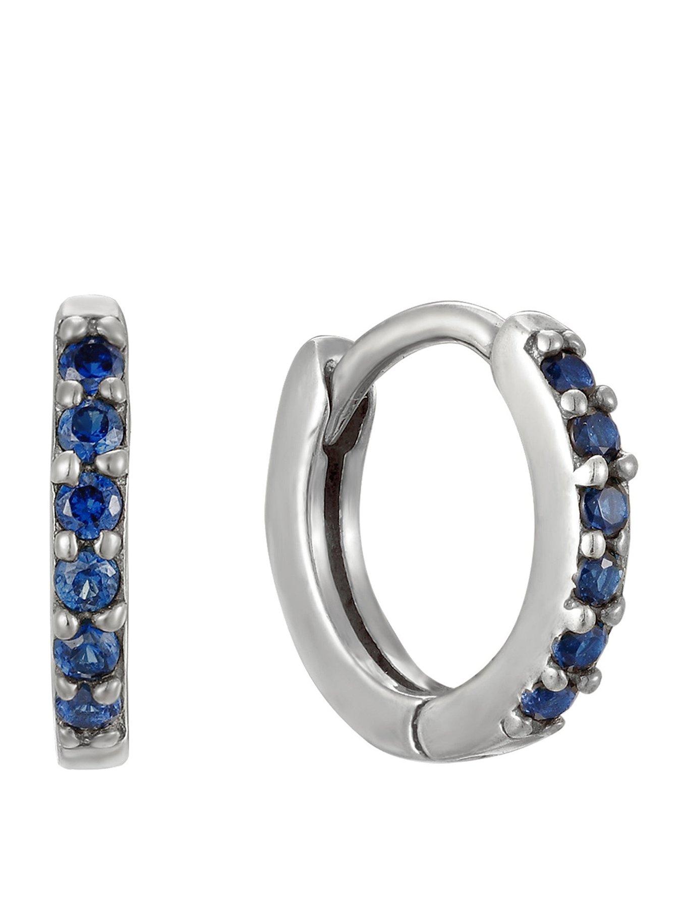 Seol + Gold Birthstone CZ Tiny Hoop Earrings