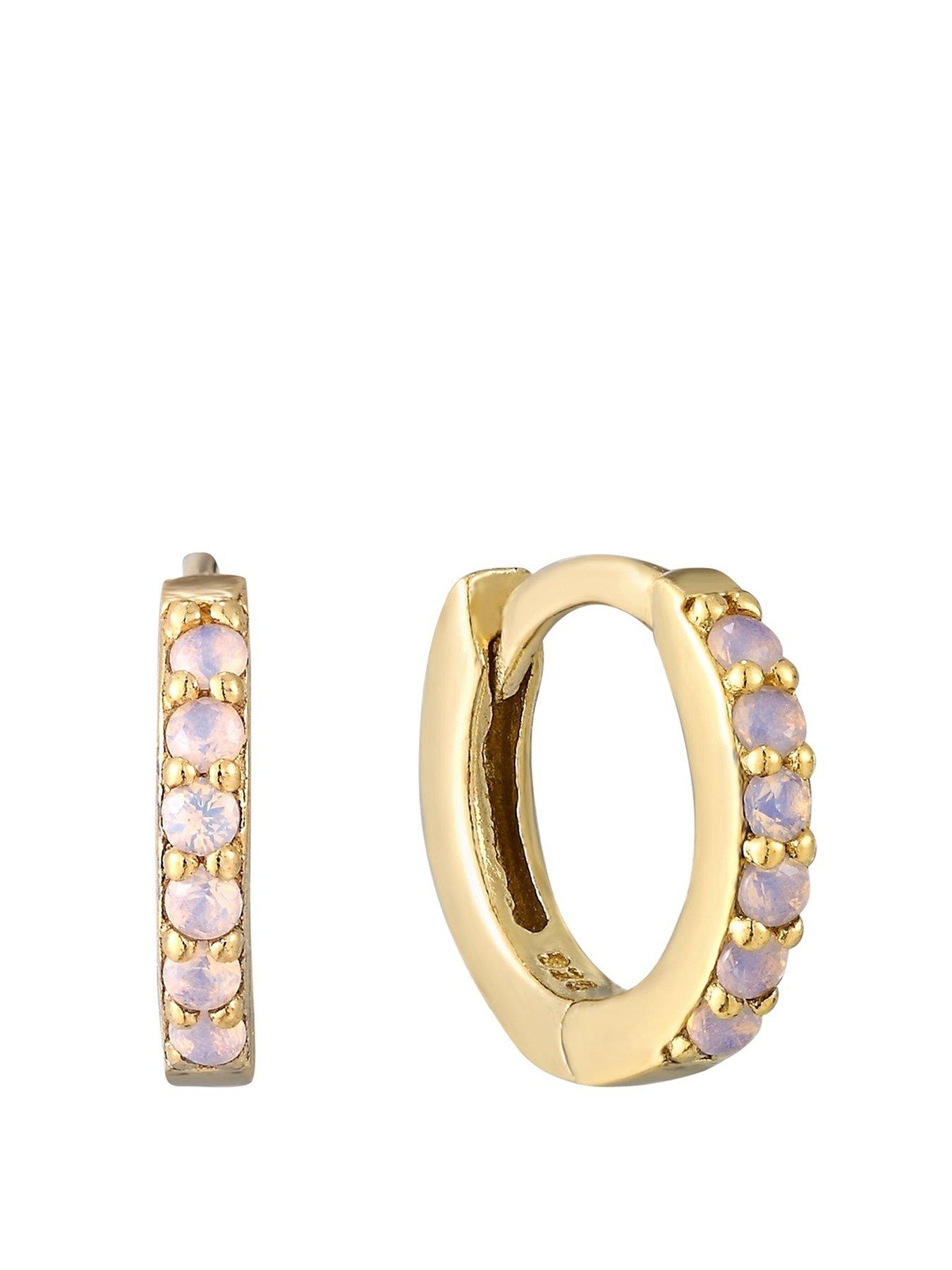 undefined Birthstone CZ Tiny Hoop Earrings