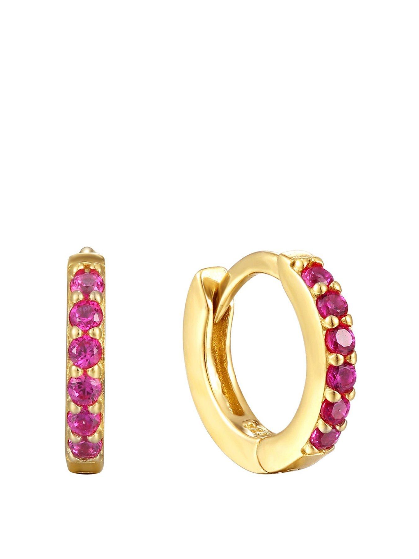 undefined Birthstone CZ Tiny Hoop Earrings