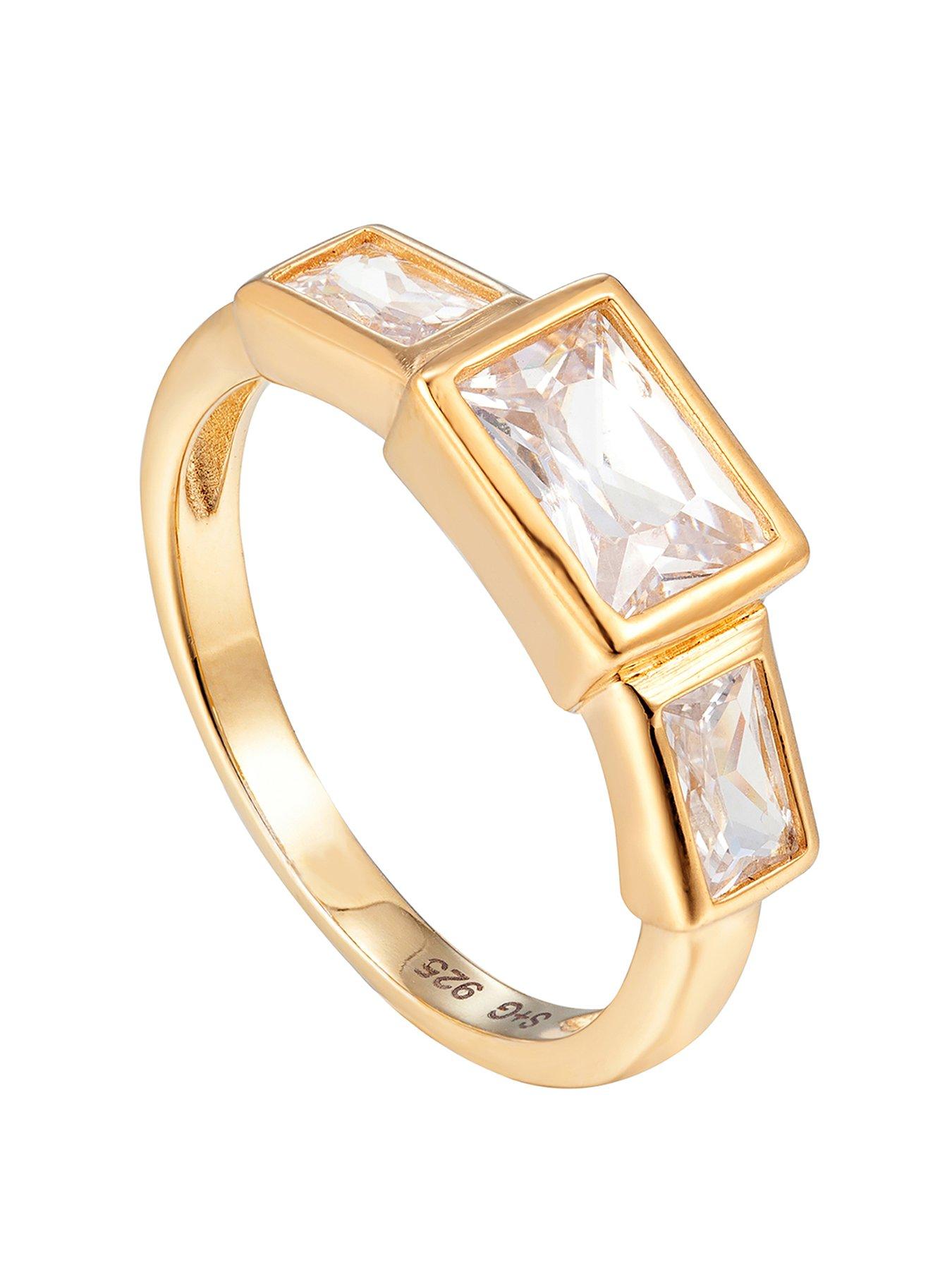 Image 3 of 5 of Seol + Gold CZ Rectangle Ring