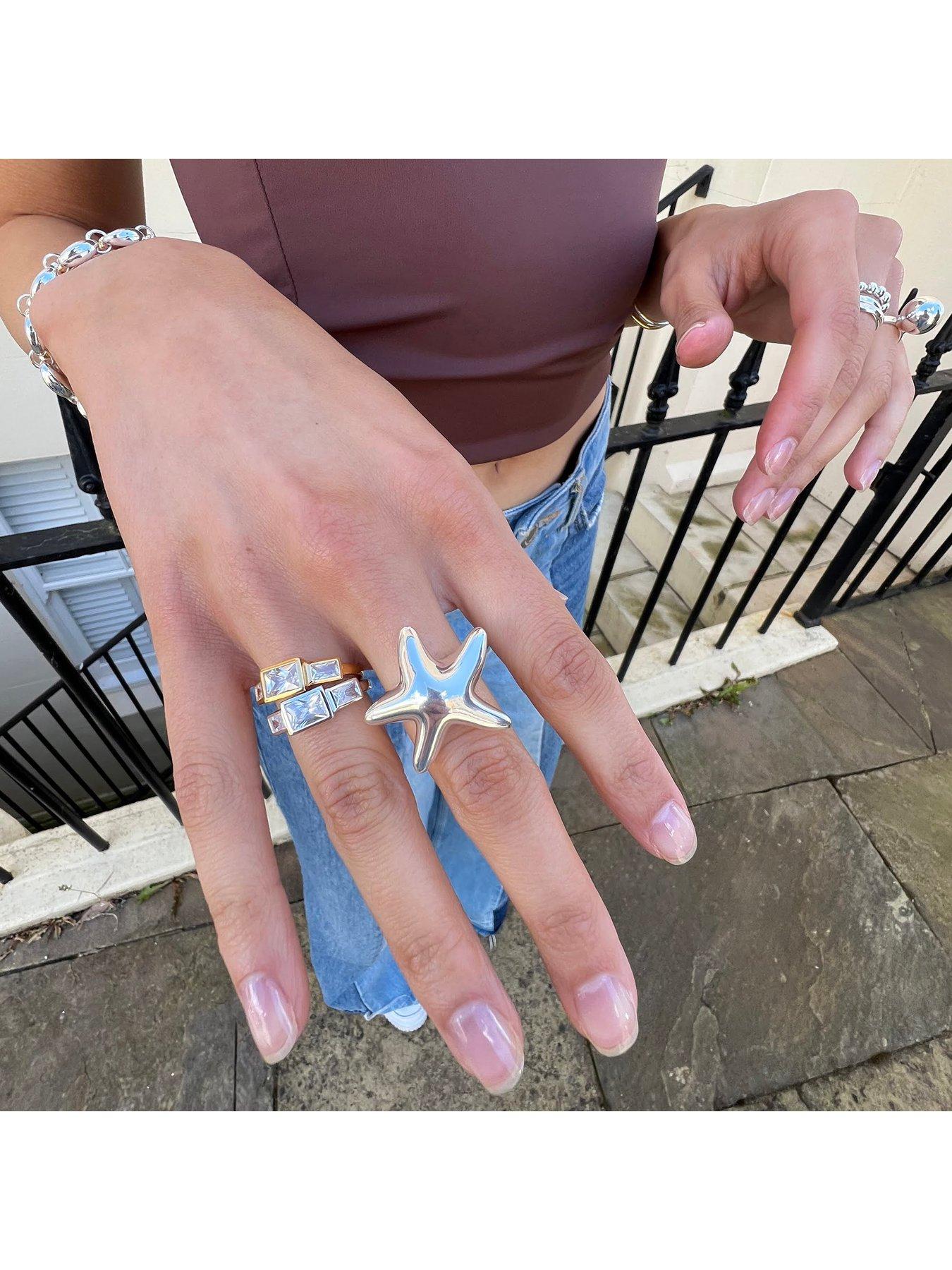 Image 4 of 5 of Seol + Gold CZ Rectangle Ring