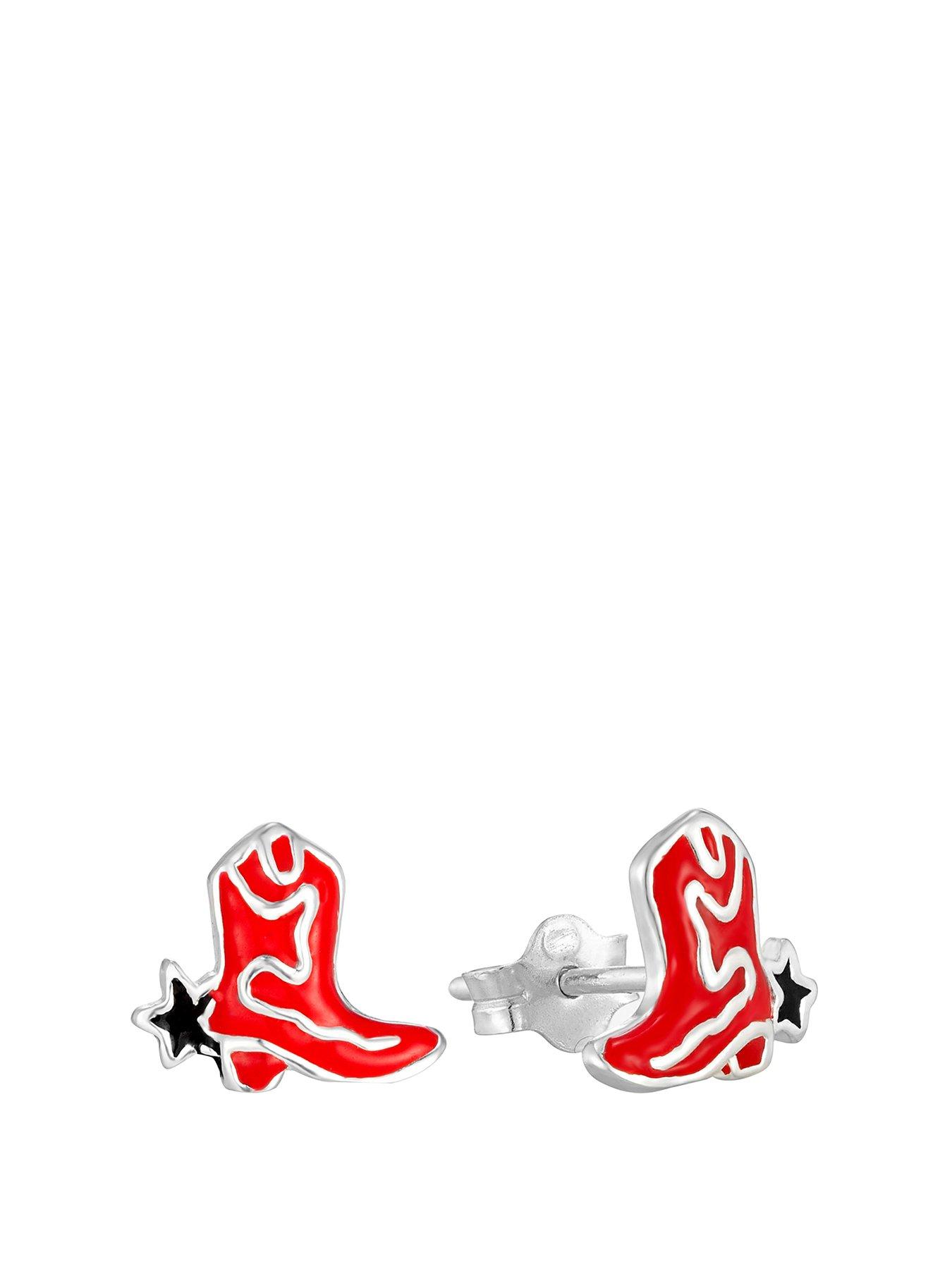 undefined Red Enamel Cowboy Boot Studs