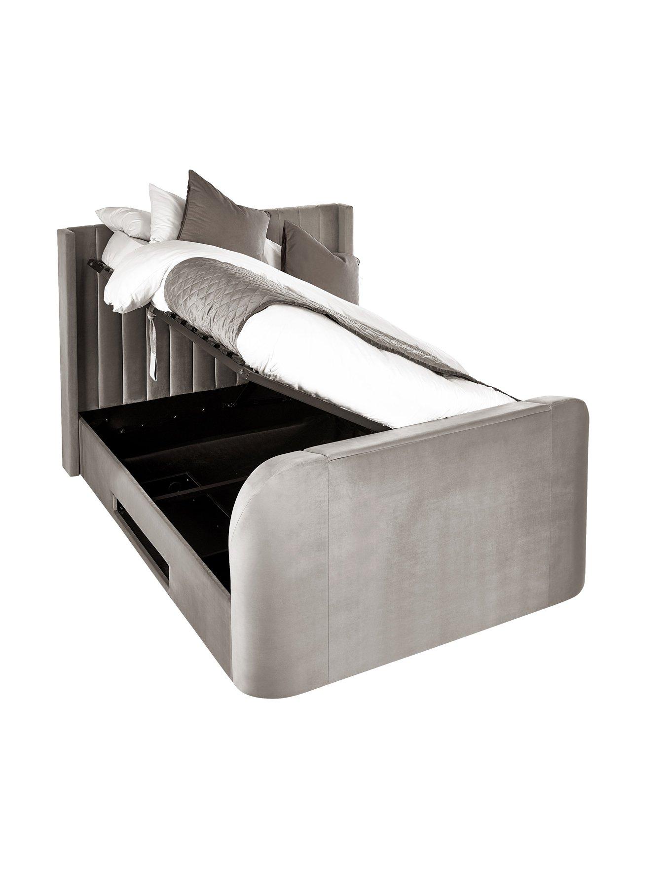 Image 3 of 7 of Julian Bowen Clara Side Lift&nbsp;Ottoman Storage&nbsp;TV Bed - fits up to 43 inch TV - Light Grey