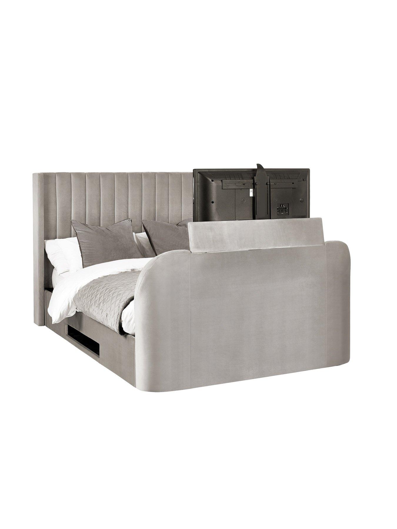 Image 4 of 7 of Julian Bowen Clara Side Lift&nbsp;Ottoman Storage&nbsp;TV Bed - fits up to 43 inch TV - Light Grey