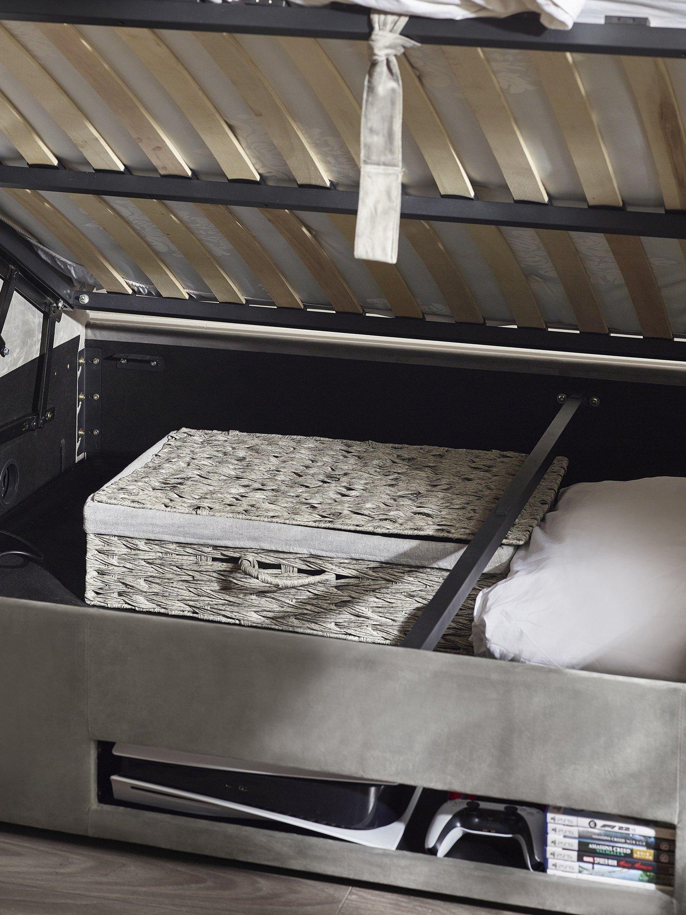 Image 6 of 7 of Julian Bowen Clara Side Lift&nbsp;Ottoman Storage&nbsp;TV Bed - fits up to 43 inch TV - Light Grey