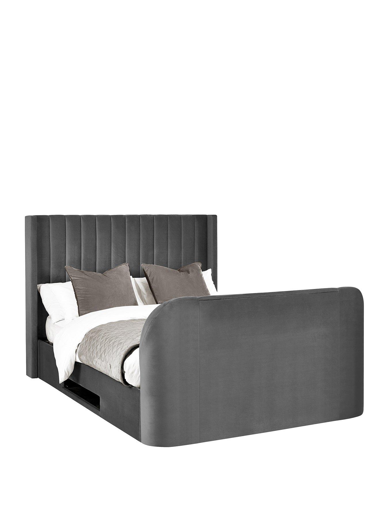 Image 2 of 7 of Julian Bowen Clara Side Lift Ottoman Storage TV Bed - fits up to 43 inch TV - Dark&nbsp;Grey