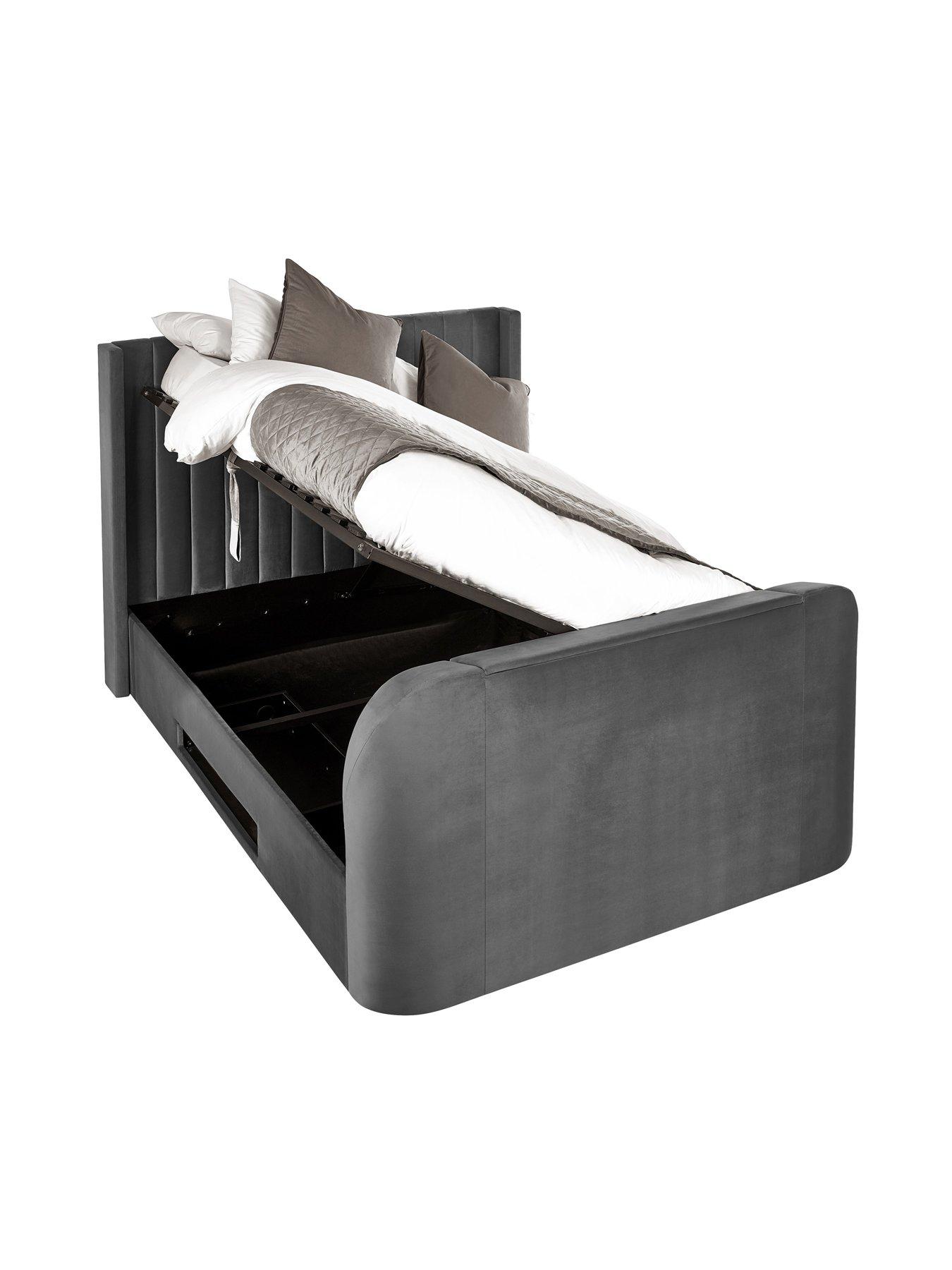 Image 3 of 7 of Julian Bowen Clara Side Lift Ottoman Storage TV Bed - fits up to 43 inch TV - Dark&nbsp;Grey