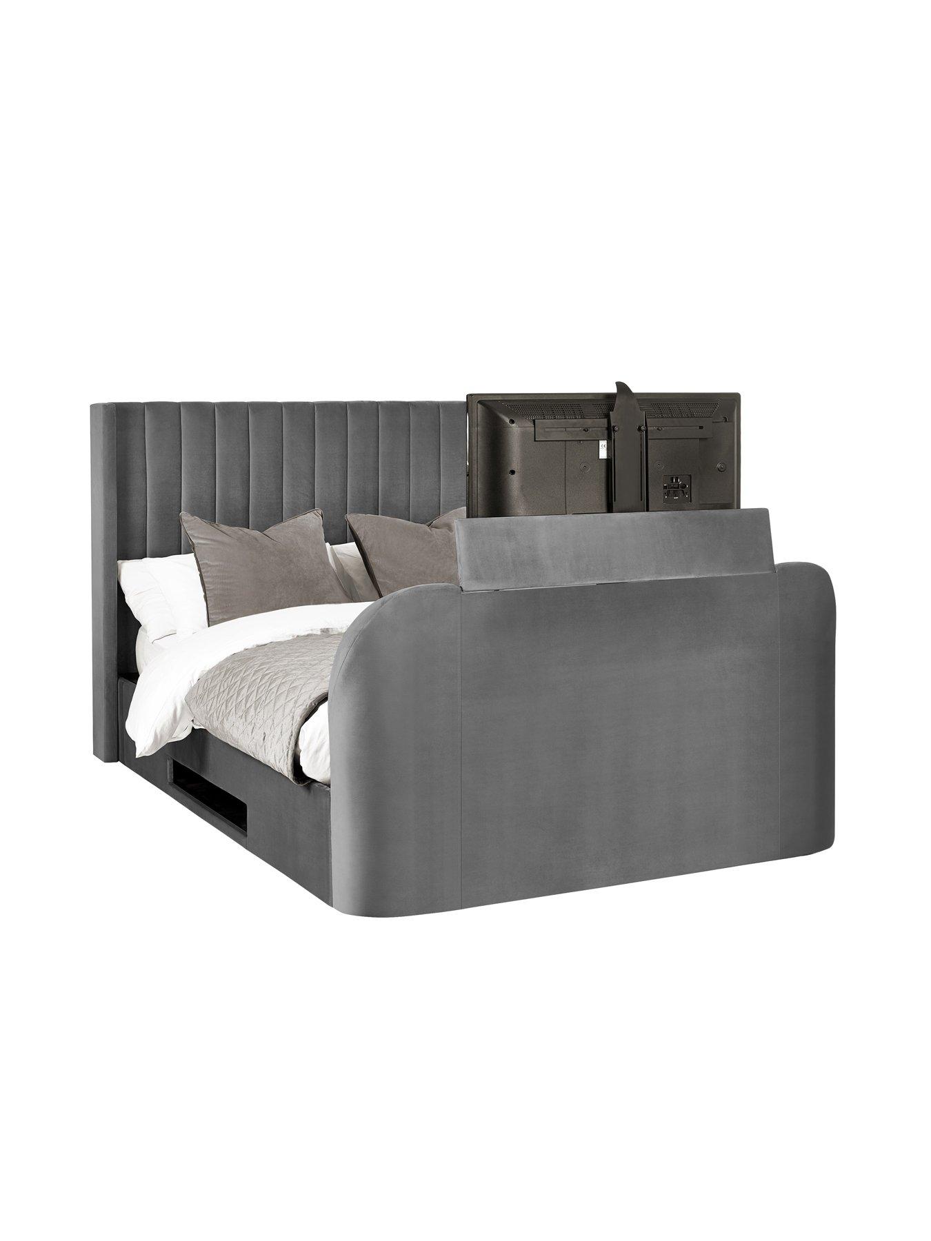 Image 4 of 7 of Julian Bowen Clara Side Lift Ottoman Storage TV Bed - fits up to 43 inch TV - Dark&nbsp;Grey