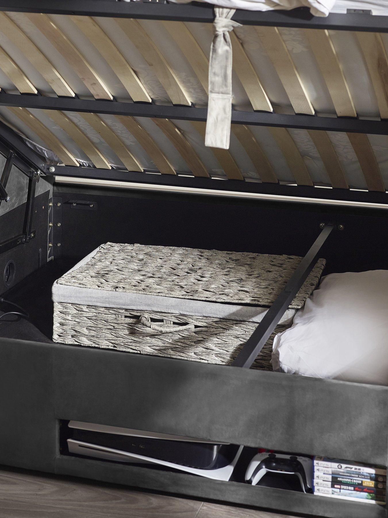 Image 6 of 7 of Julian Bowen Clara Side Lift Ottoman Storage TV Bed - fits up to 43 inch TV - Dark&nbsp;Grey