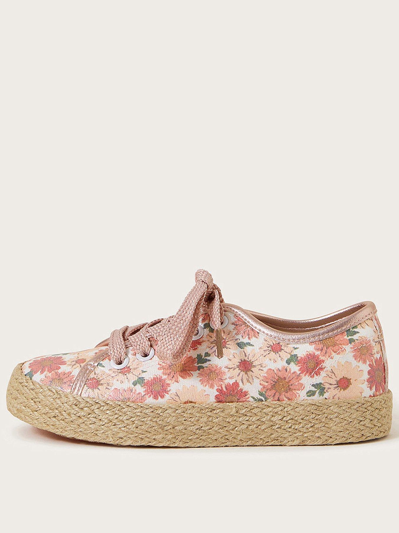 undefined Girls Floral Print Espadrille Trainers - Multi