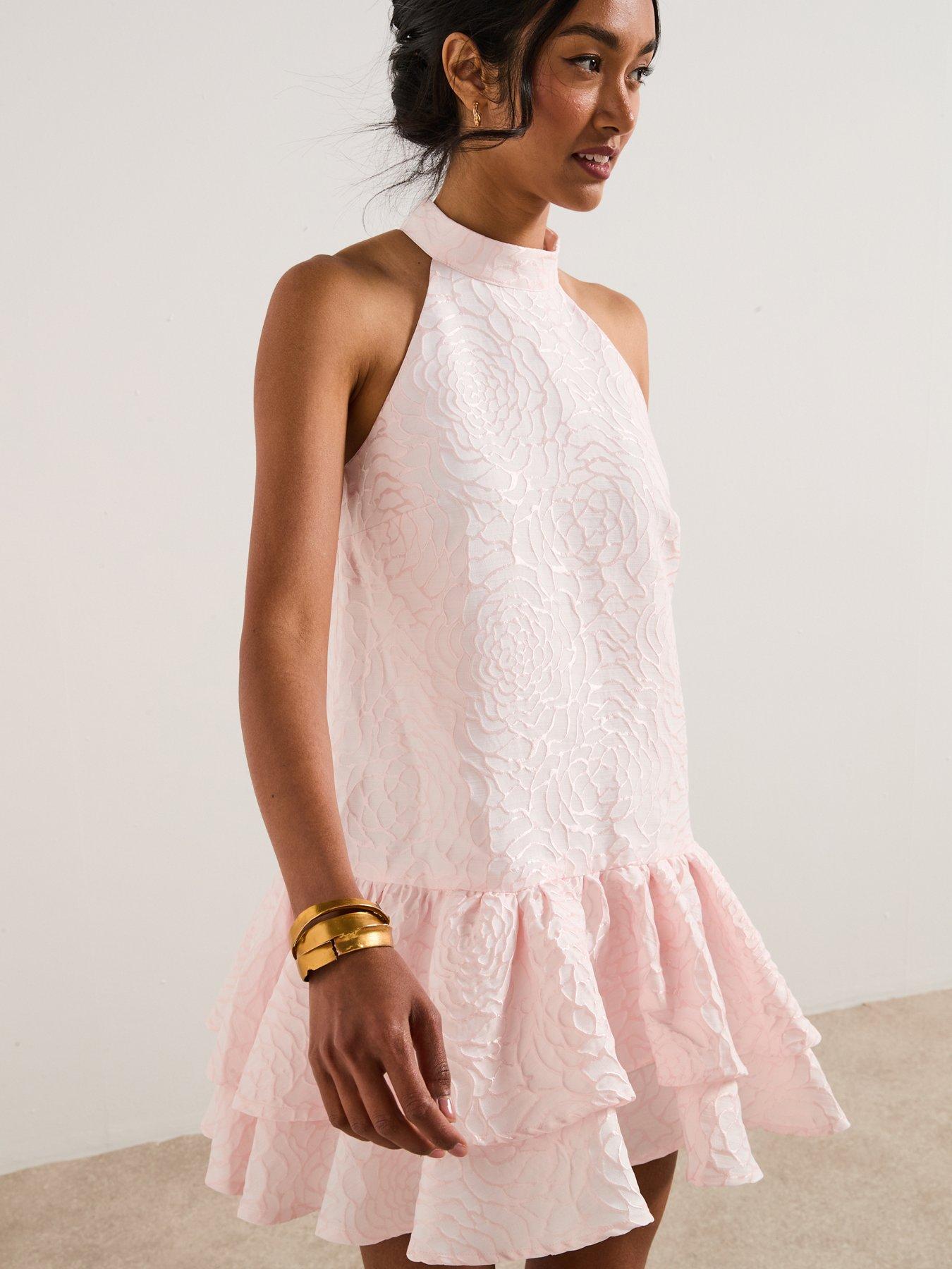 Image 4 of 6 of Elliatt Deanna Halter Mini Dress - Pink