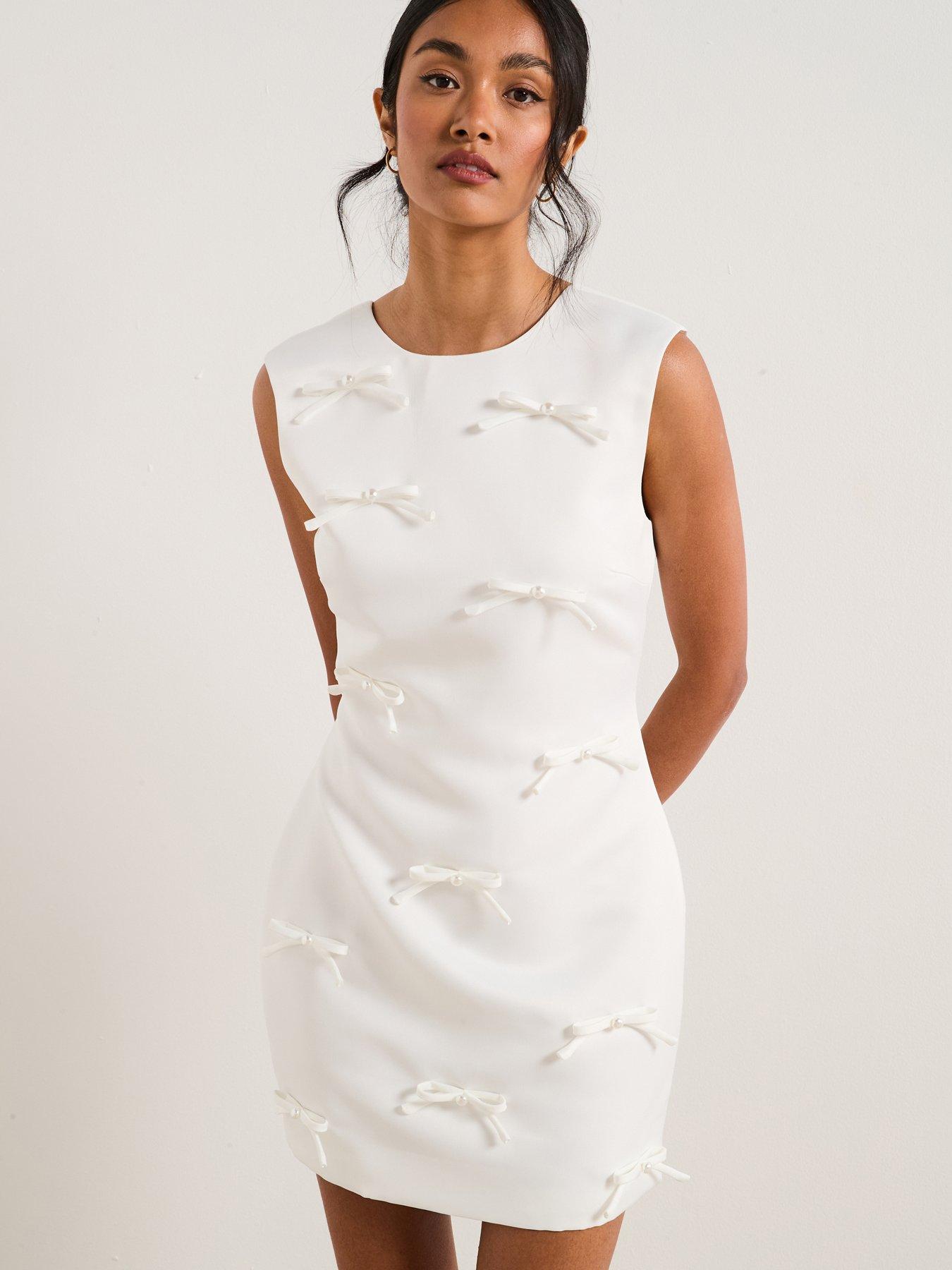 undefined Rose Shift Dress - White