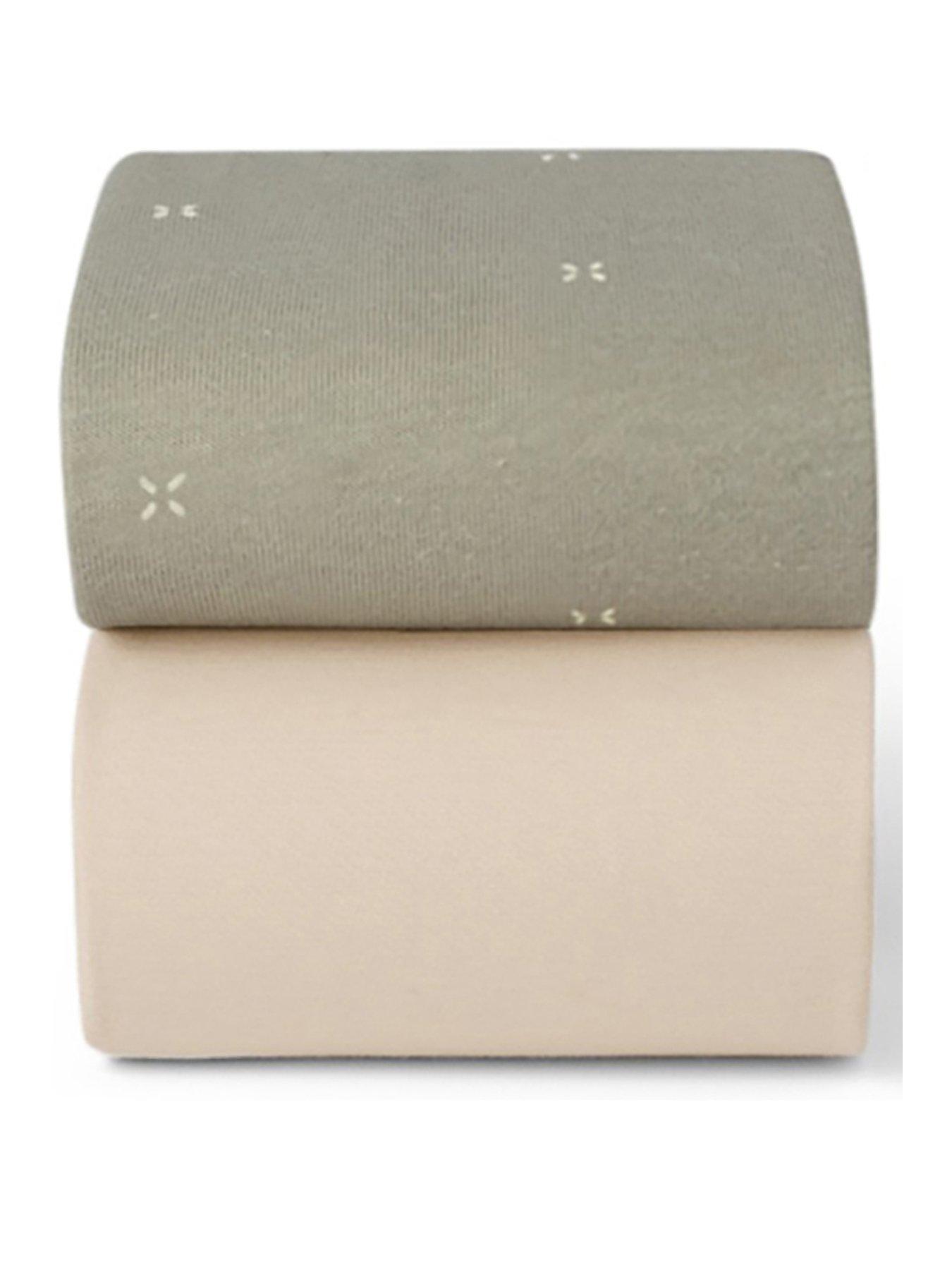 Image 3 of 3 of Snuz Sn&uuml;z Twin Pack Cot Bed Sheets - Sage/Cross