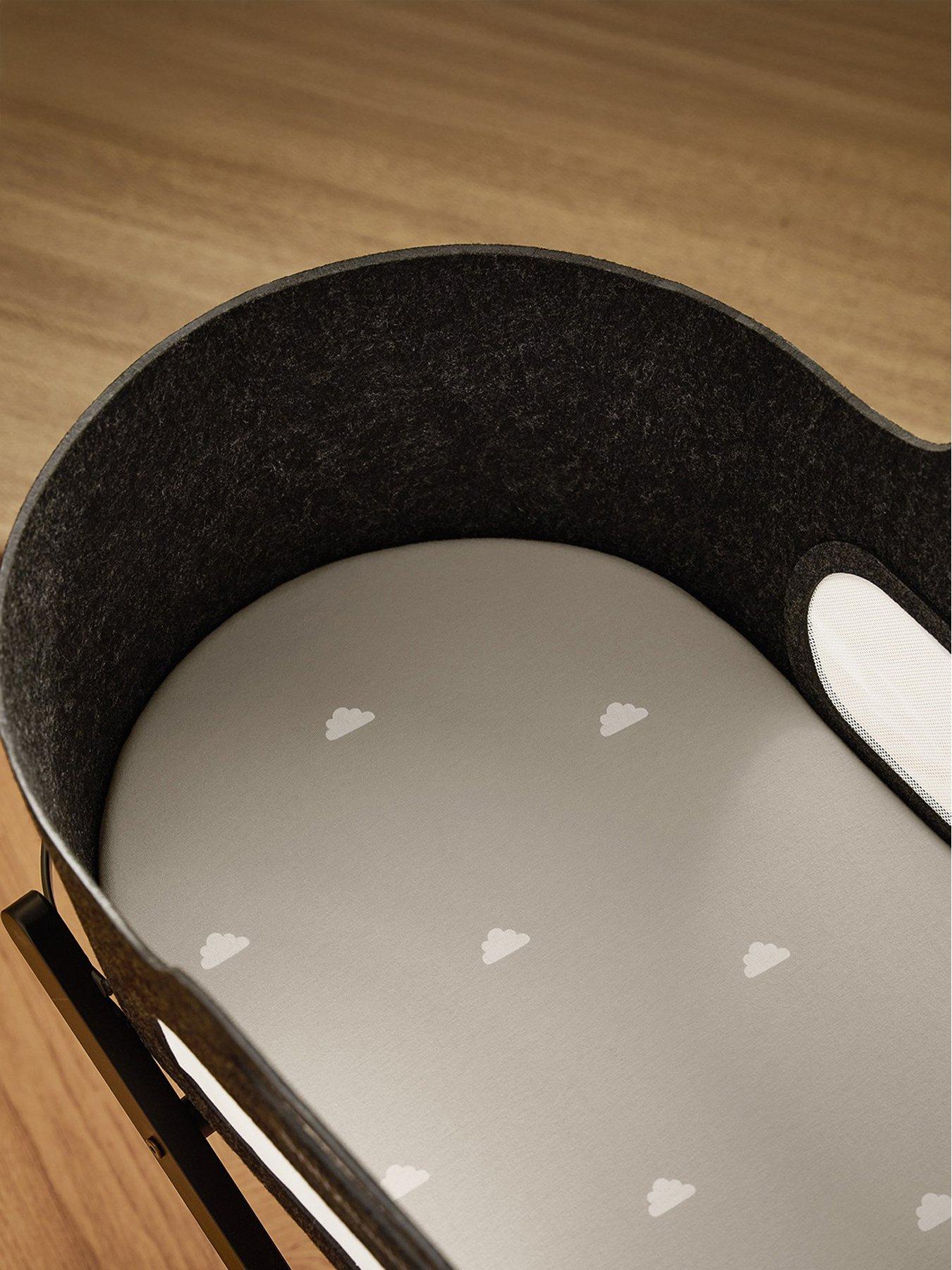 Snuz Snüz Twin Pack Moses Basket Sheets - Grey/Cloud