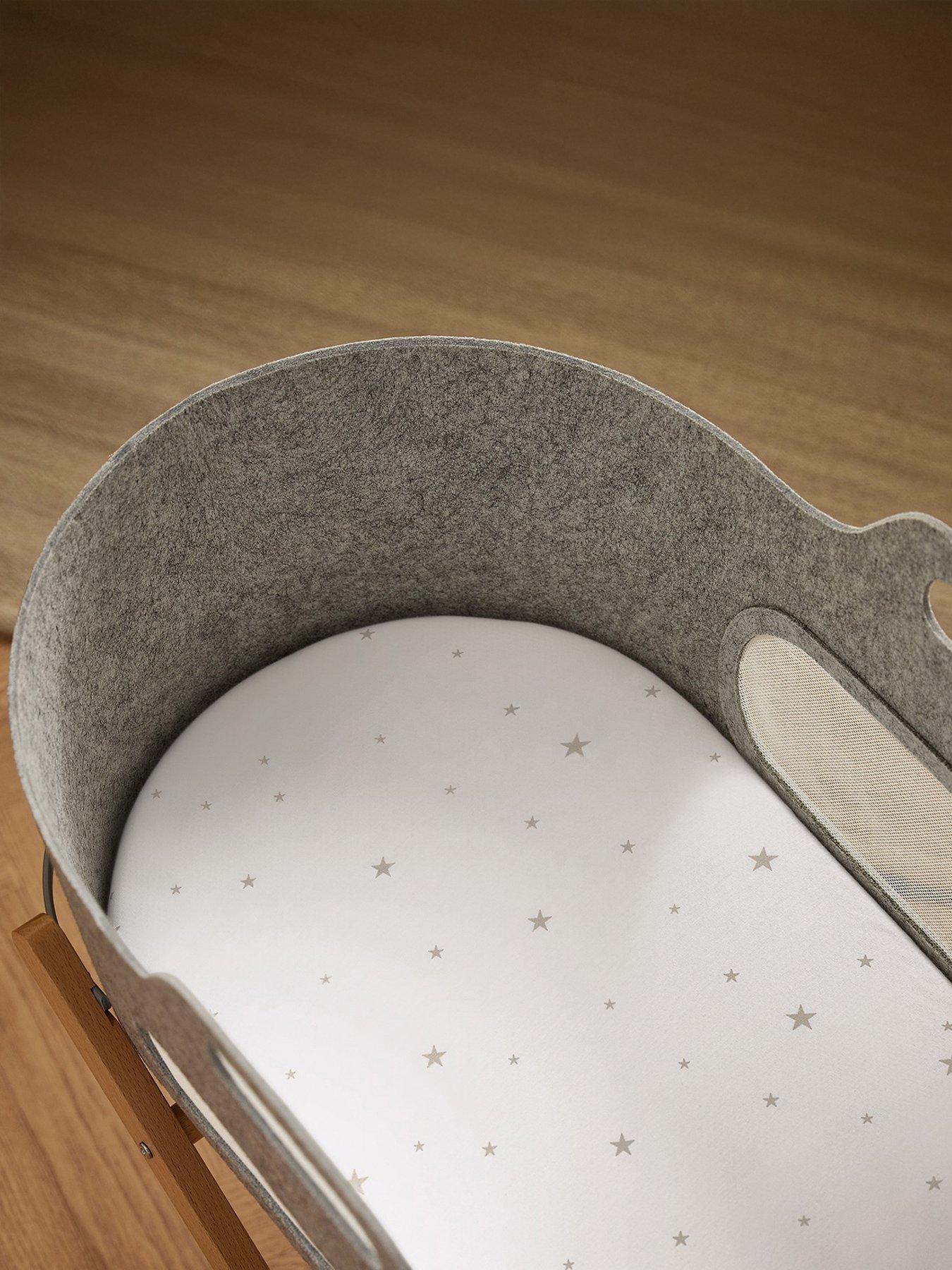 Snuz Snüz Twin Pack Moses Basket Sheets - White/Star