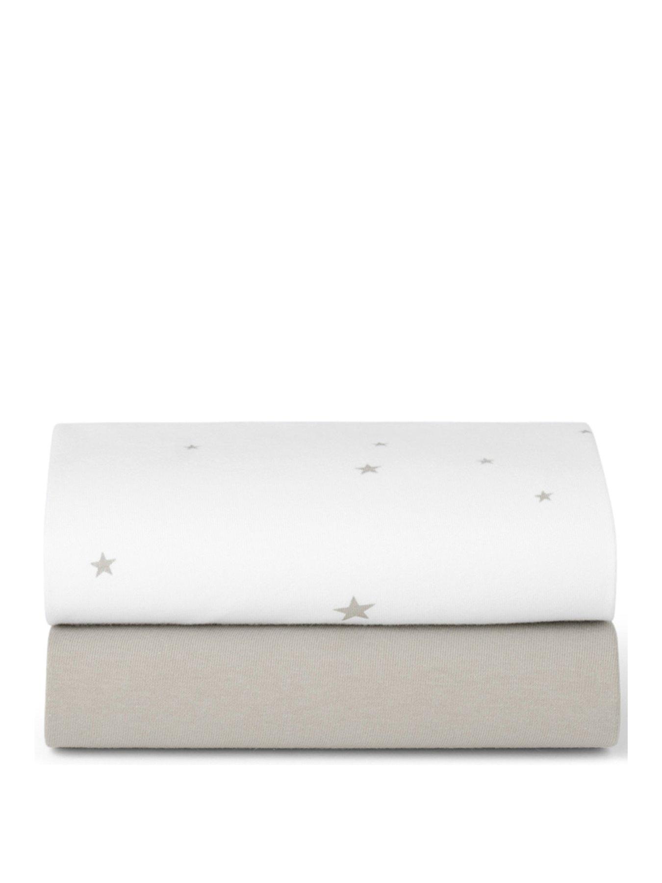 Image 3 of 3 of Snuz Sn&uuml;z Twin Pack Moses Basket Sheets - White/Star