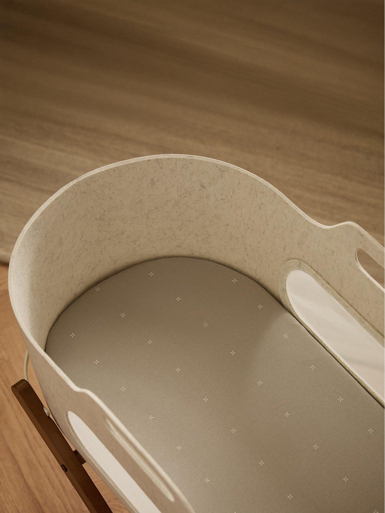 Snuz Snüz Twin Pack Moses Basket Sheets - Sage/Cross