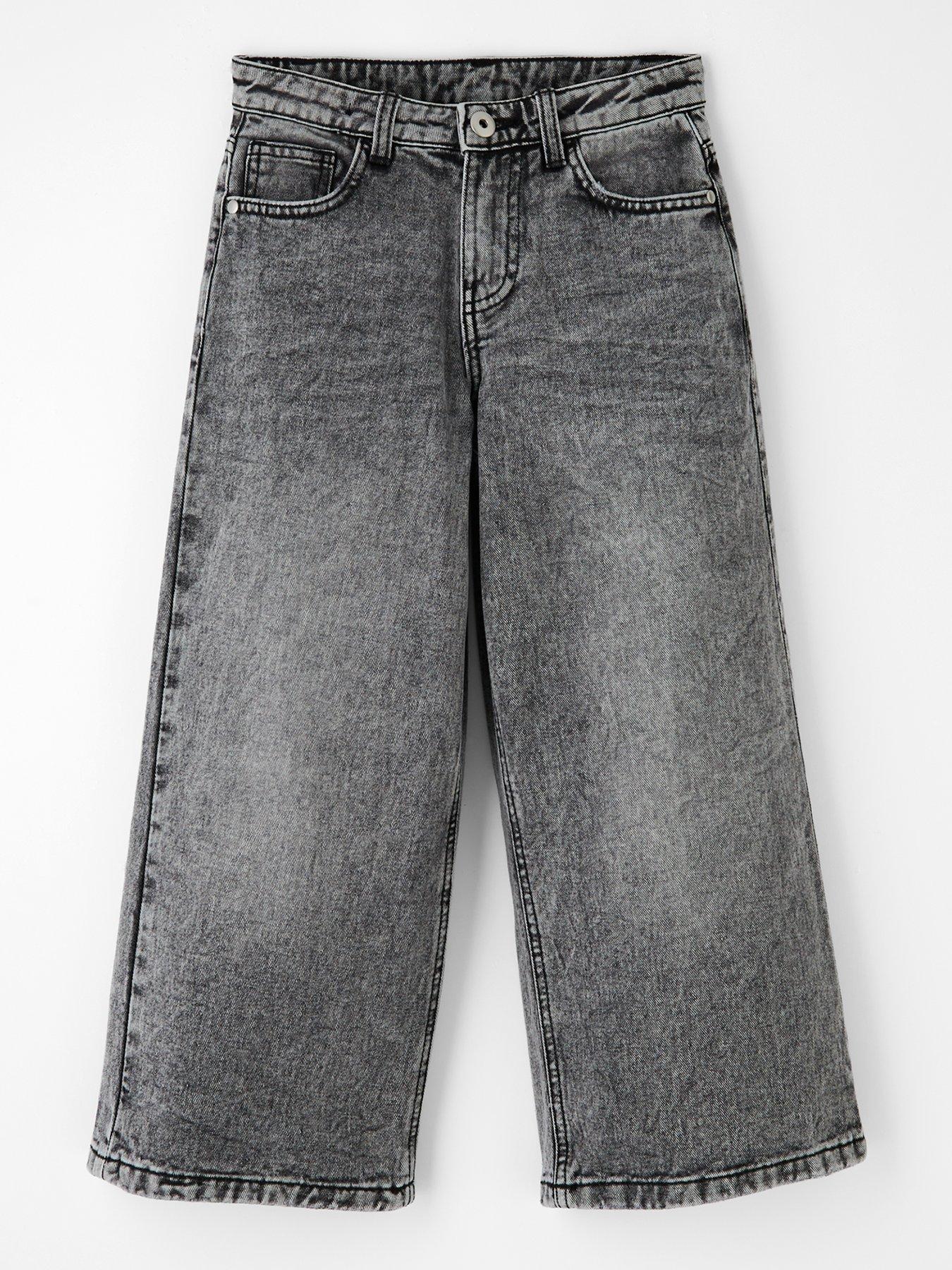 The Very Collection Girls Wide Leg Jeans - Grey Wash