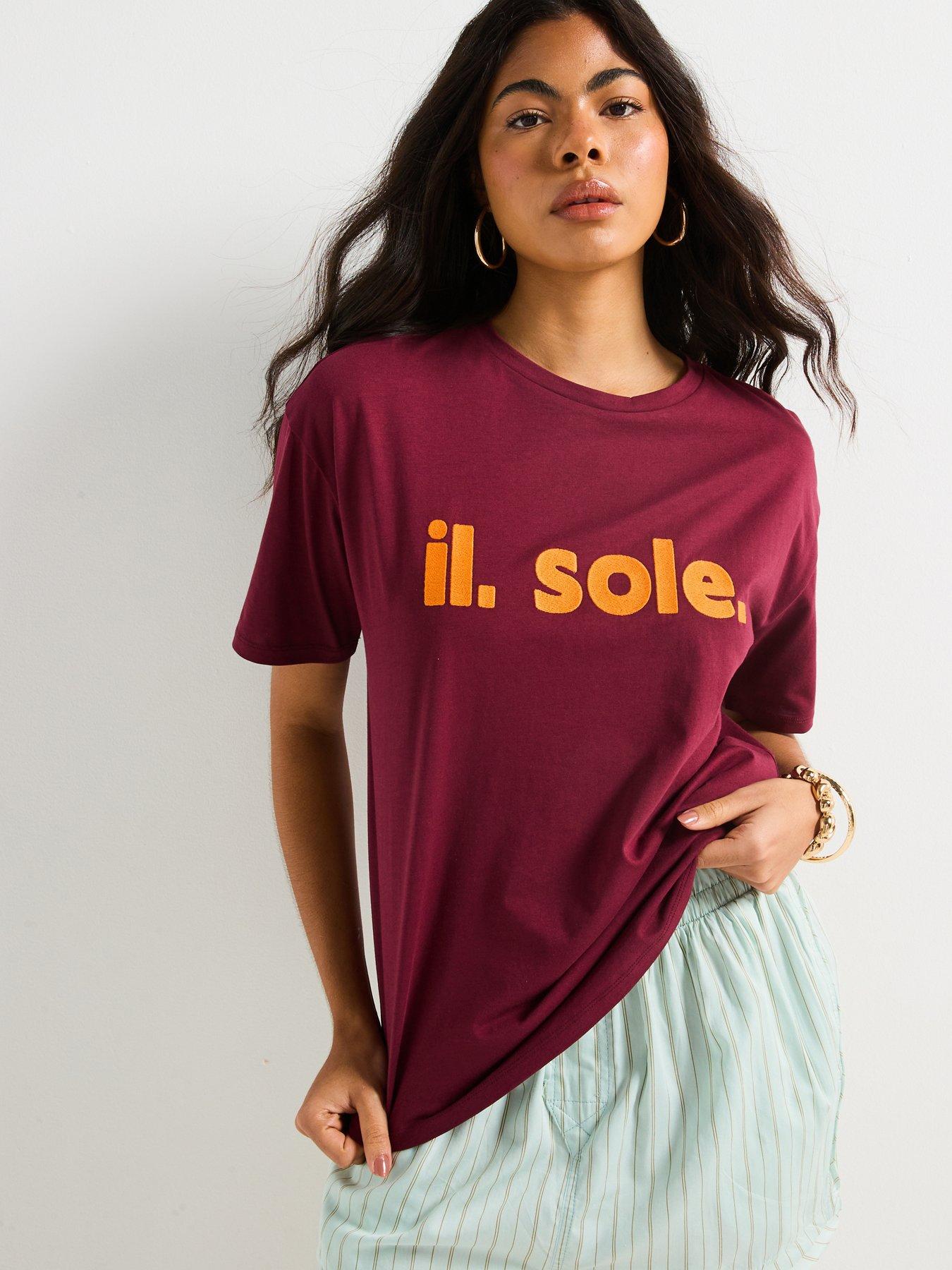 undefined Relaxed Fit Graphic Tee - Burgundy