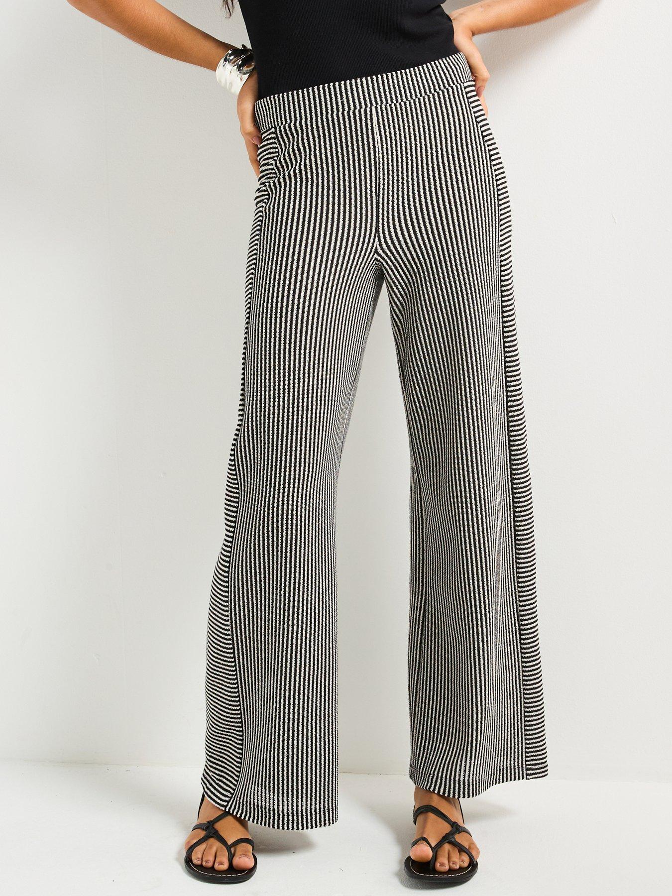 undefined Wide Leg Textured Stripe Trouser Co-ord
