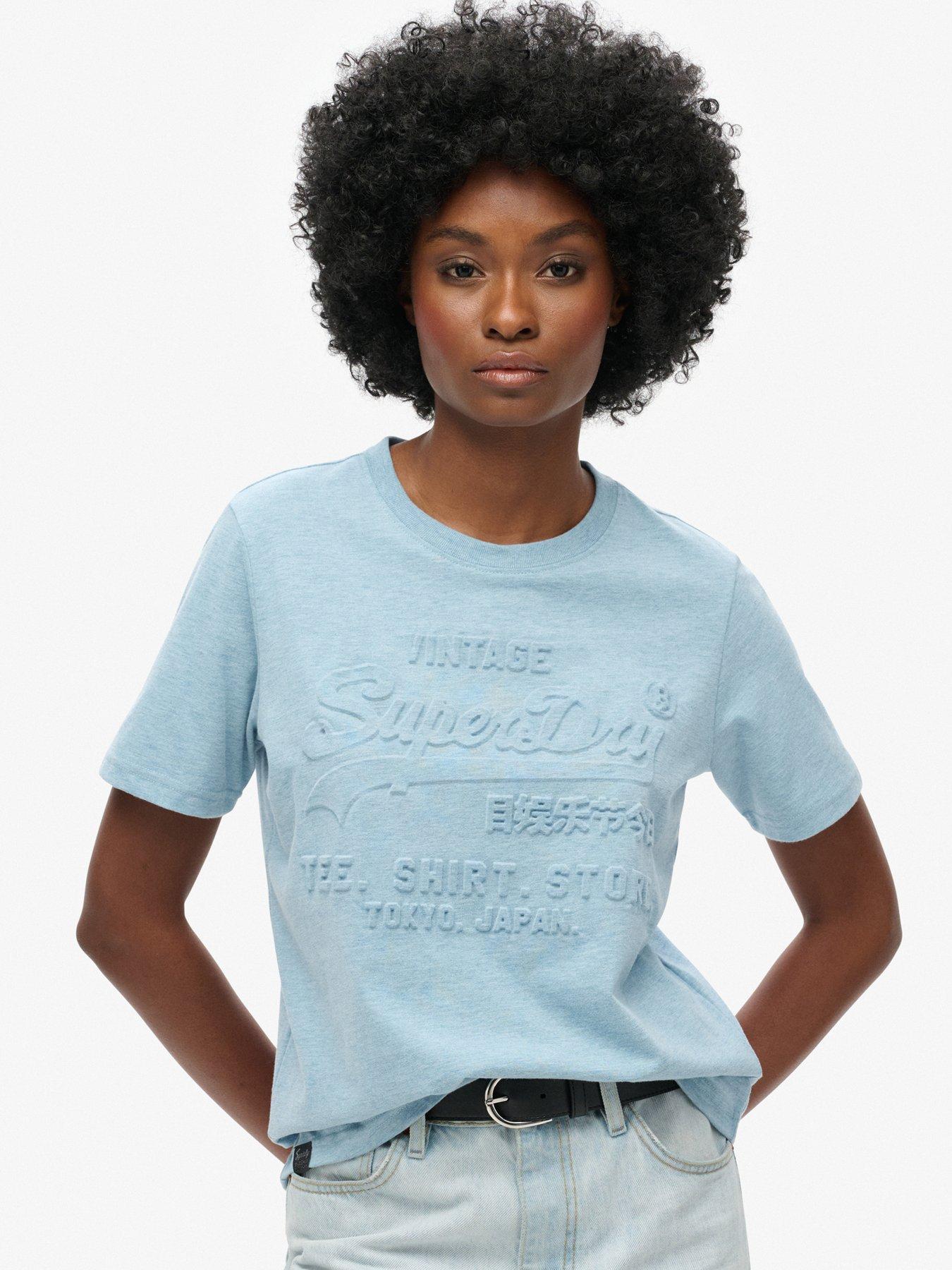 undefined Embossed Vintage Logo Relaxed T-Shirt - Blue