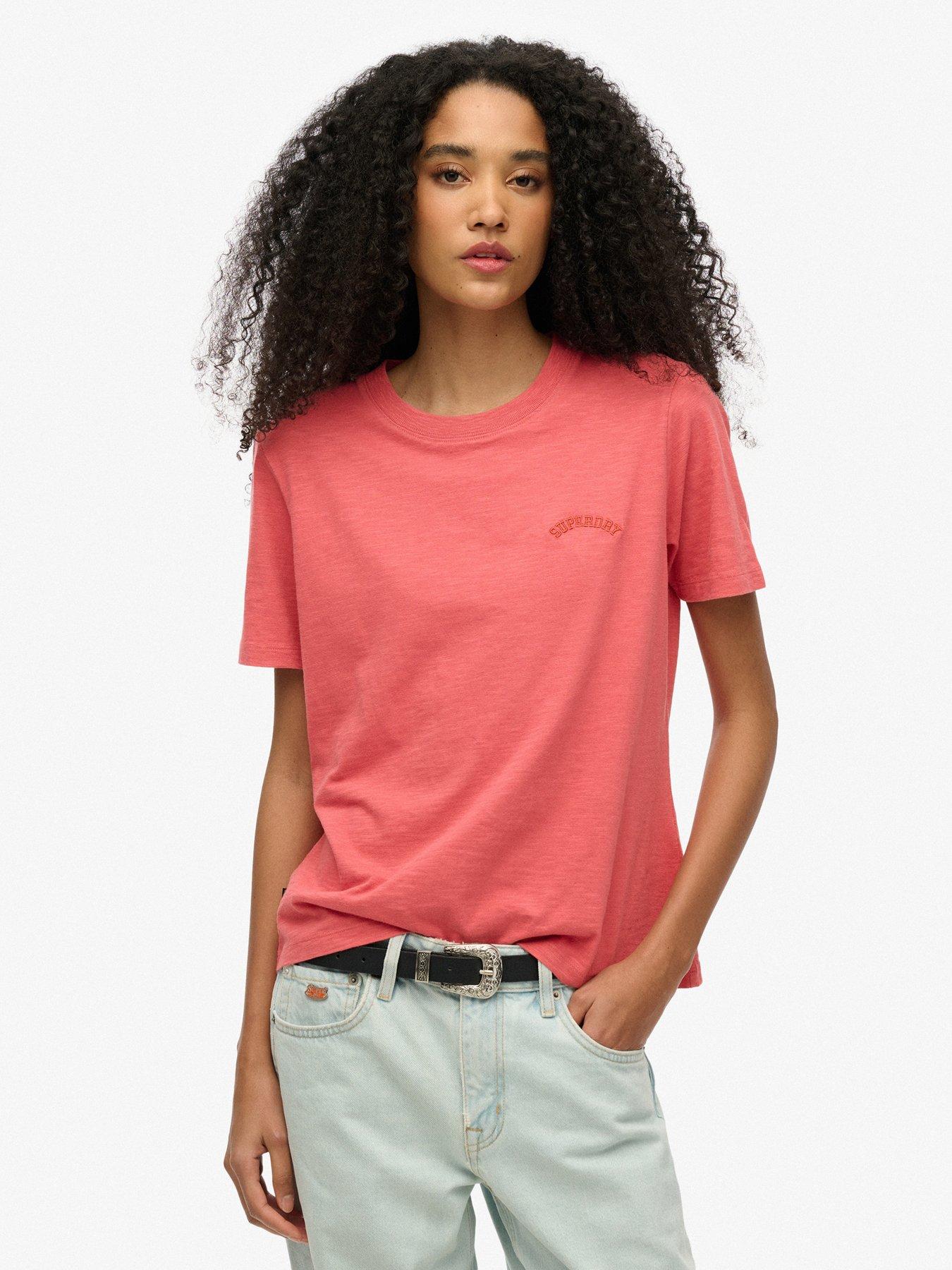 undefined Essential Logo Washed T-Shirt - Red