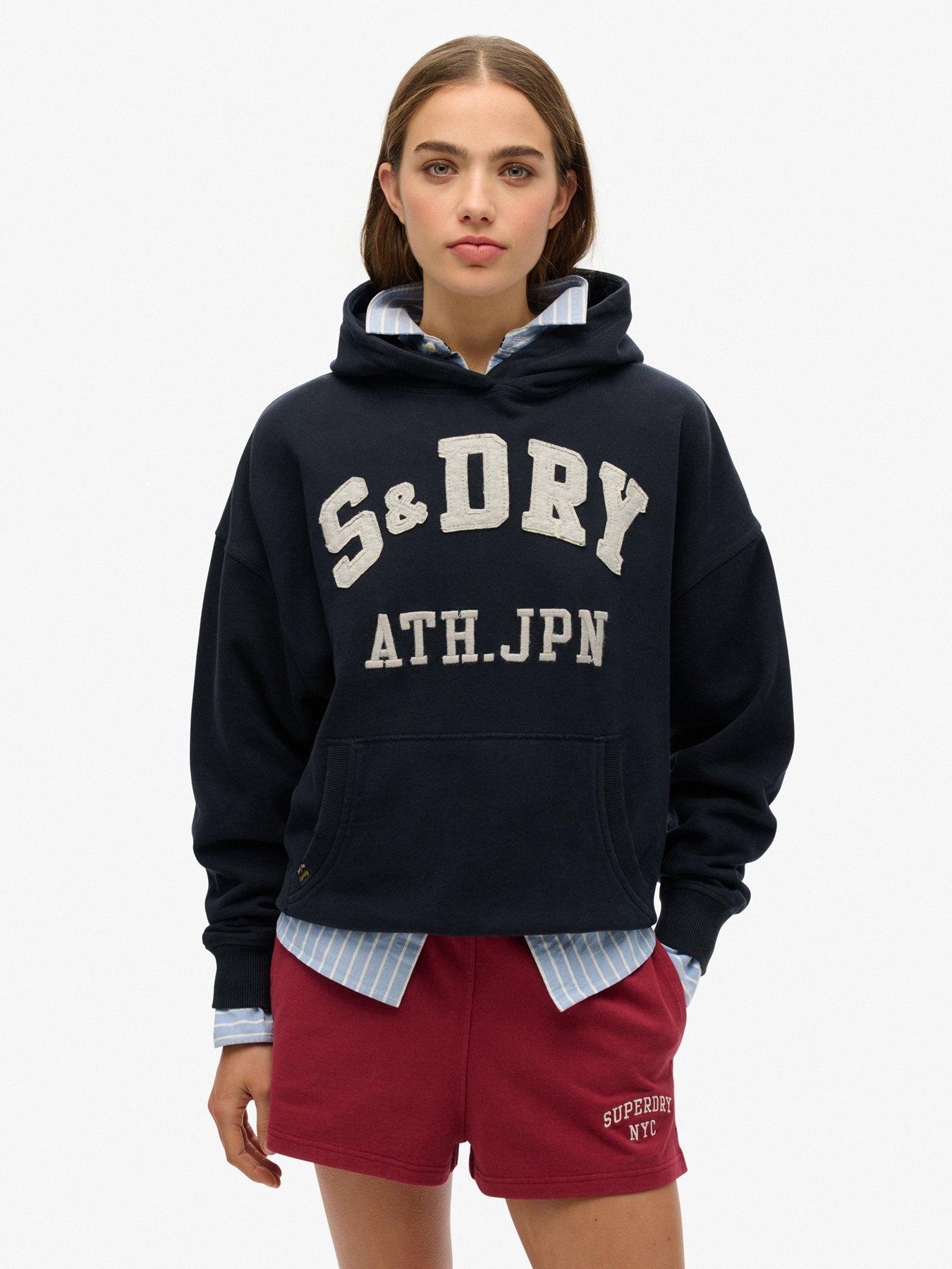 undefined Athletic Essentials Applique Relaxed Hoodie - Navy