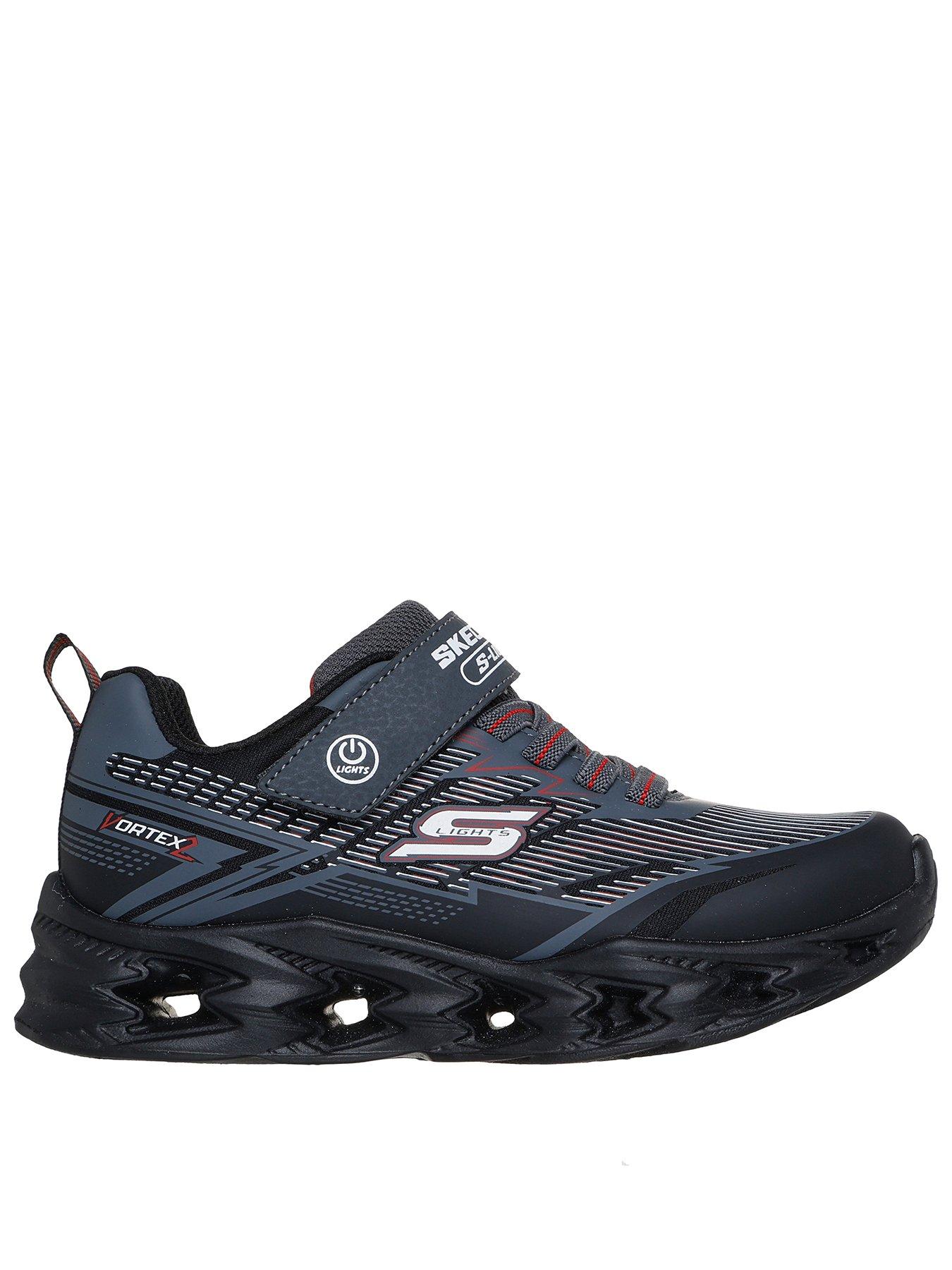 Skechers Lighted Gore  &  Strap Sneaker with 3D Printed Upper - Grey