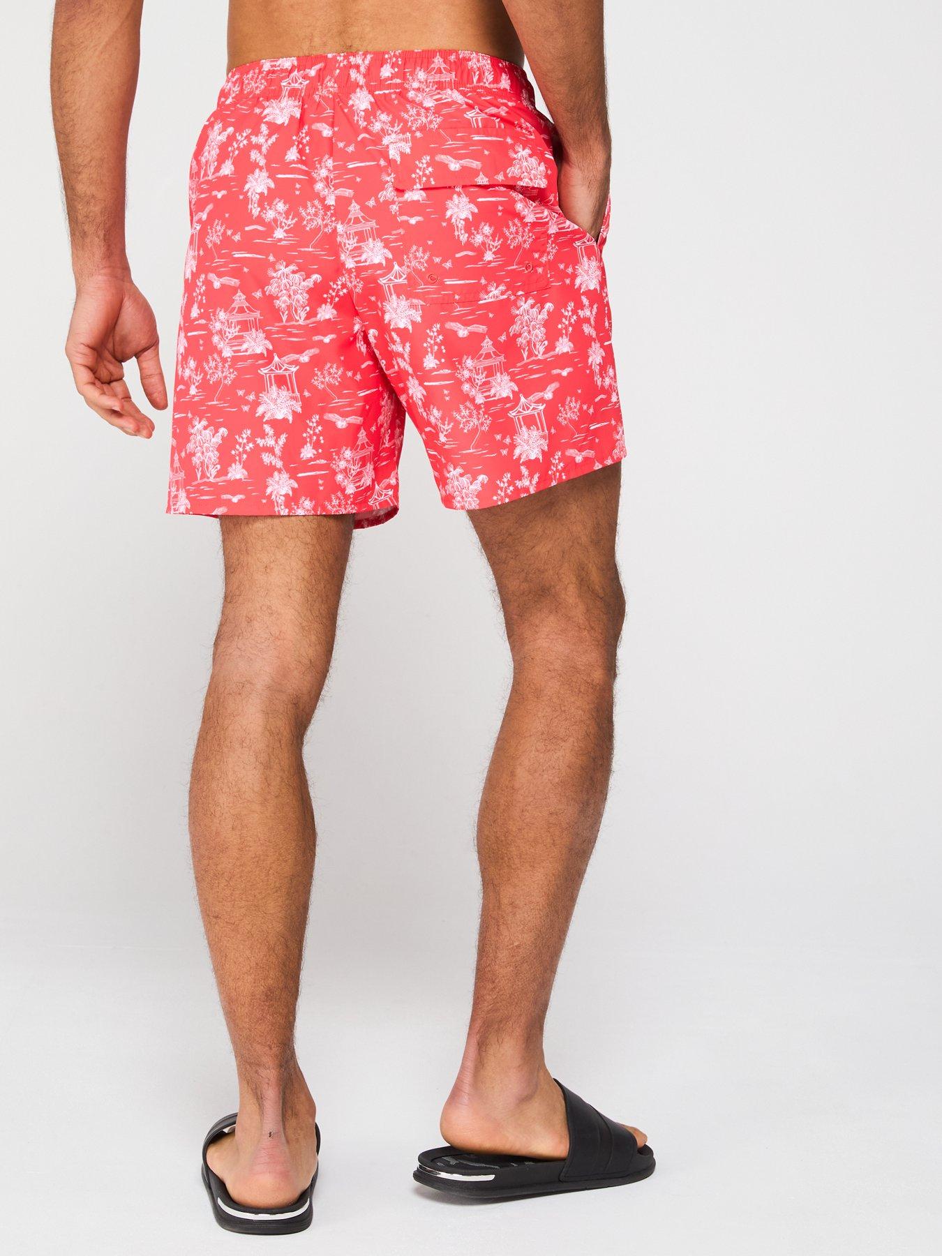Image 2 of 4 of Lyle & Scott Botanical Garden Print Swim Shorts - Red