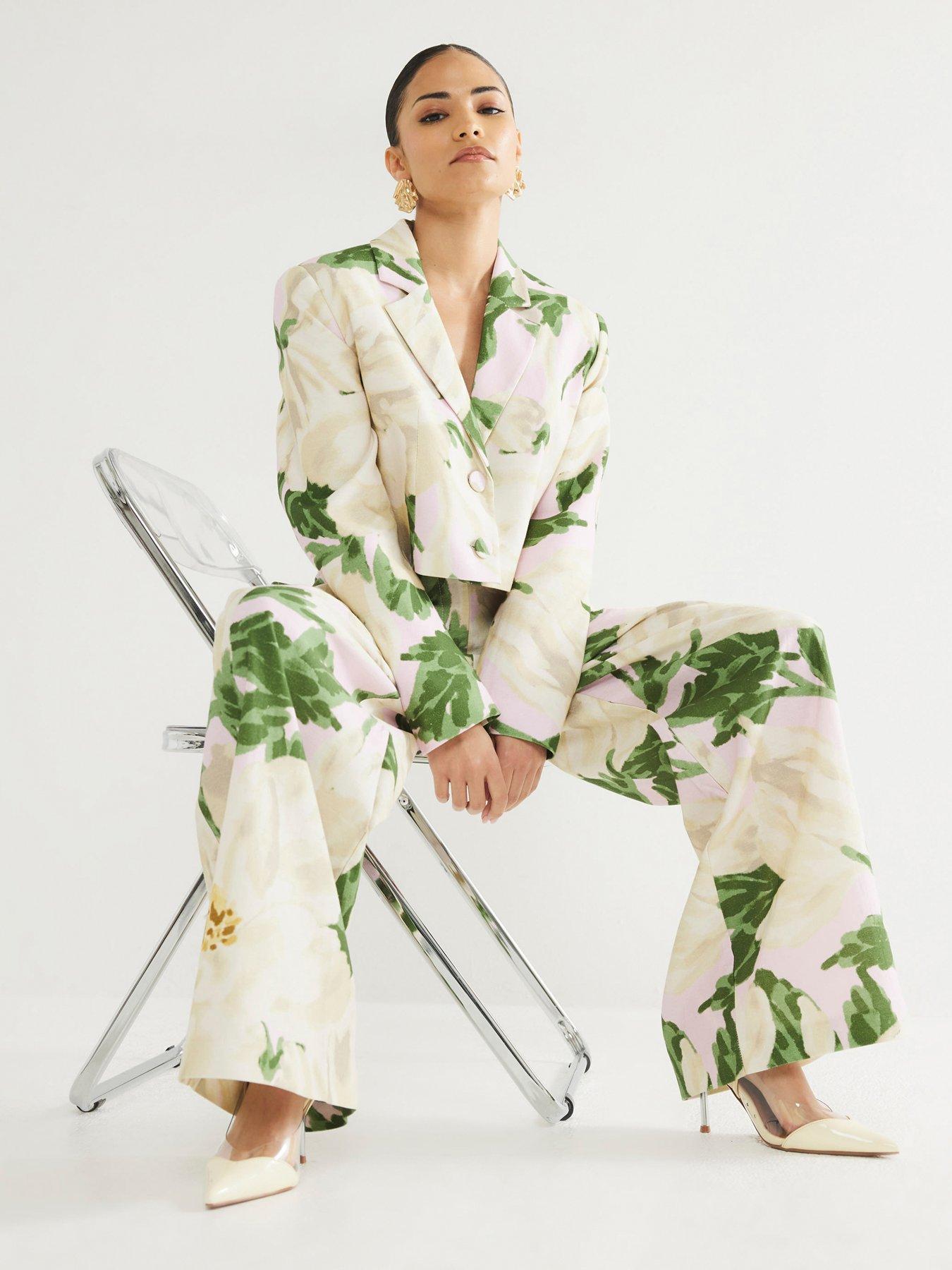 undefined Wide Leg Trousers - Cream