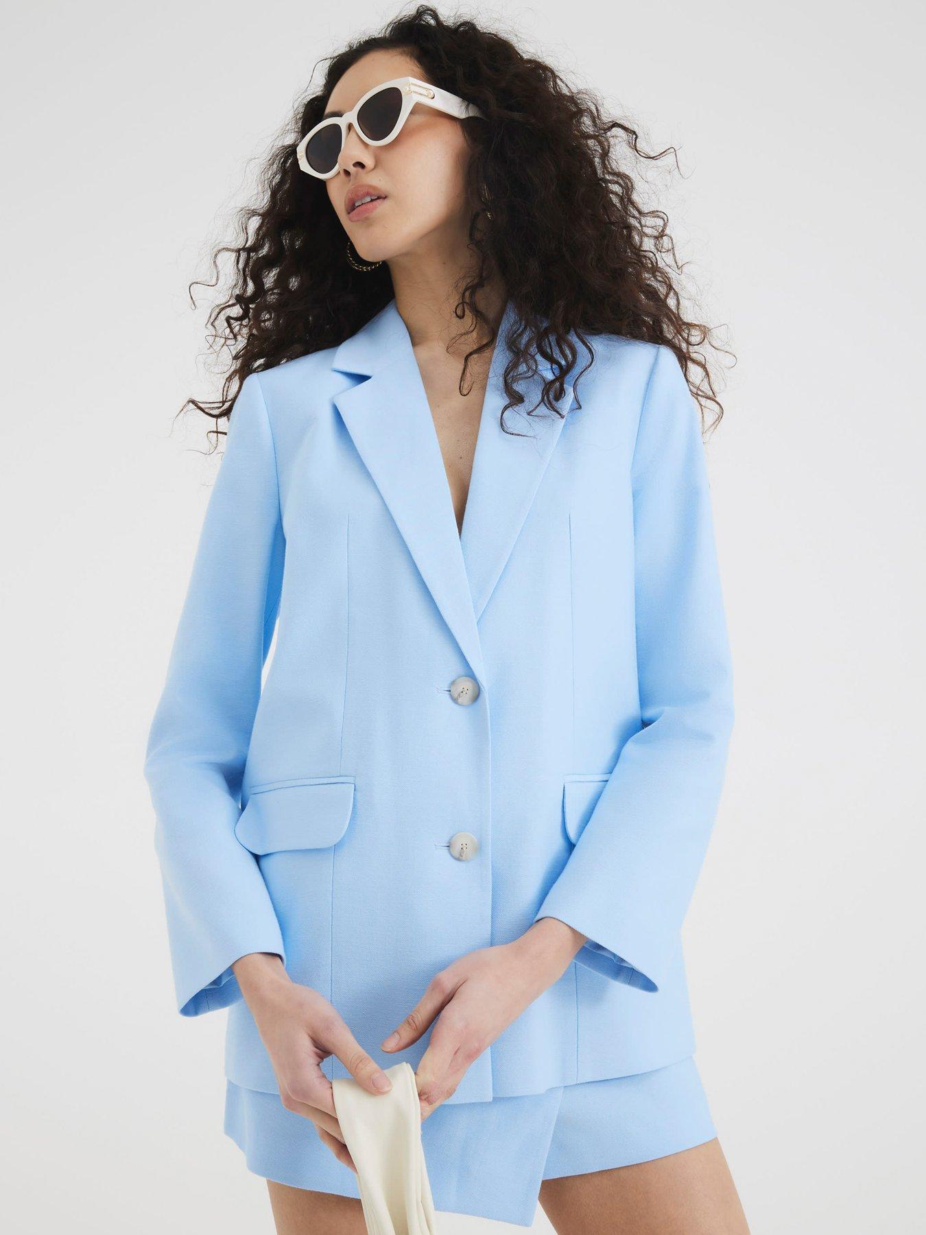 undefined Oversized Blazer - Light Blue