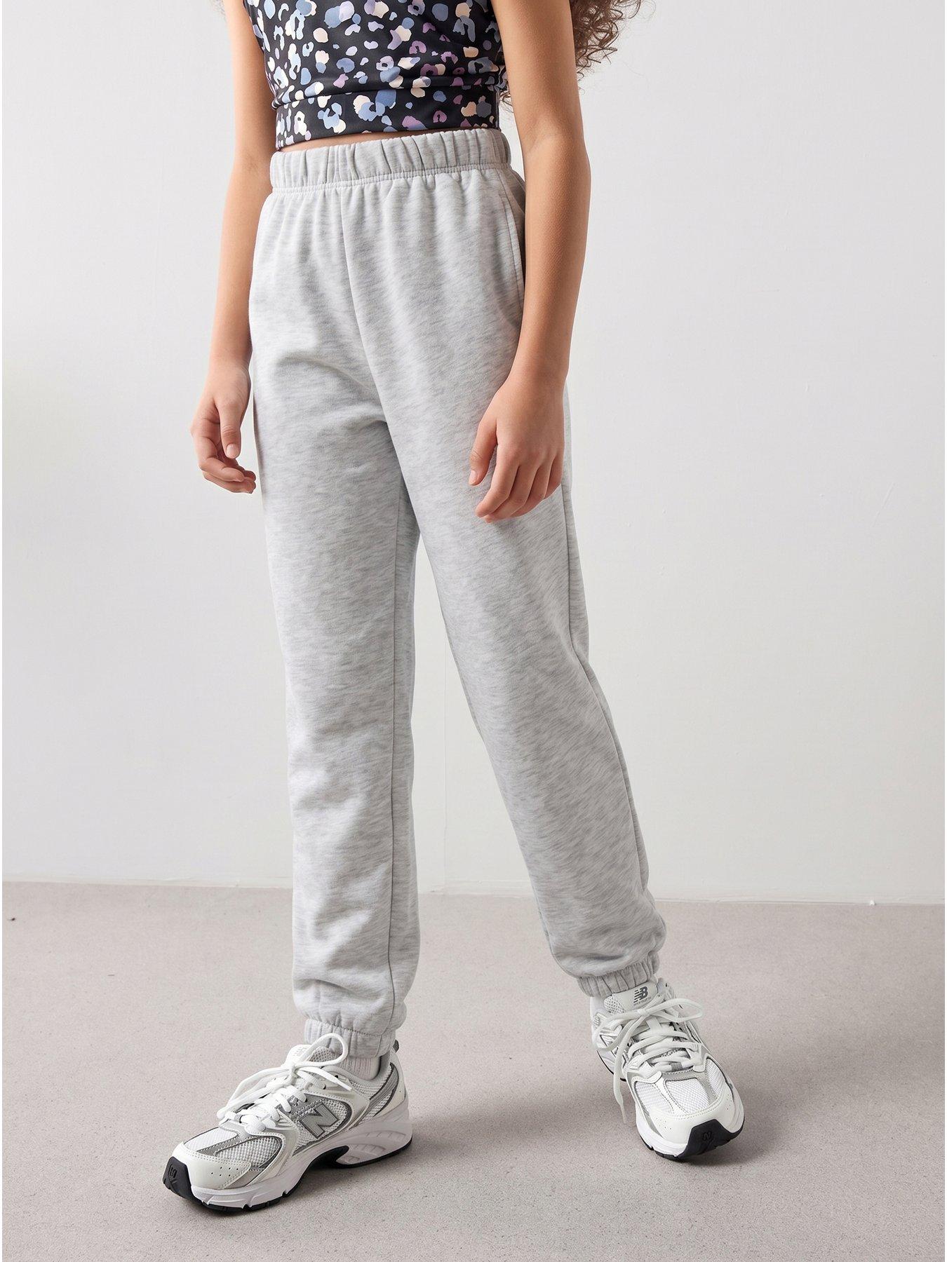 Image 1 of 7 of The Very Collection Girls Elasticated Waisr Cuffed Joggers - Grey