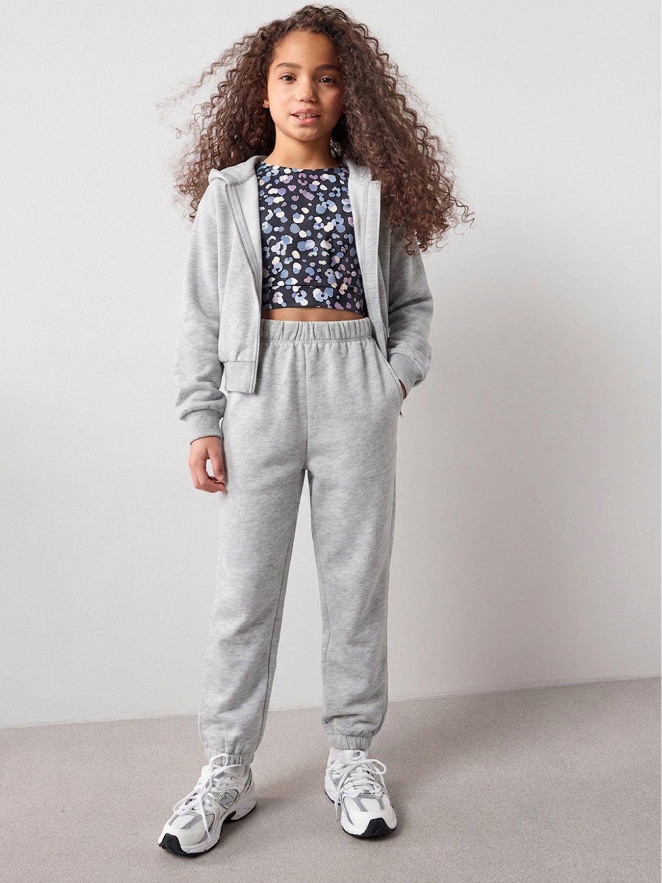 Image 3 of 7 of The Very Collection Girls Elasticated Waisr Cuffed Joggers - Grey