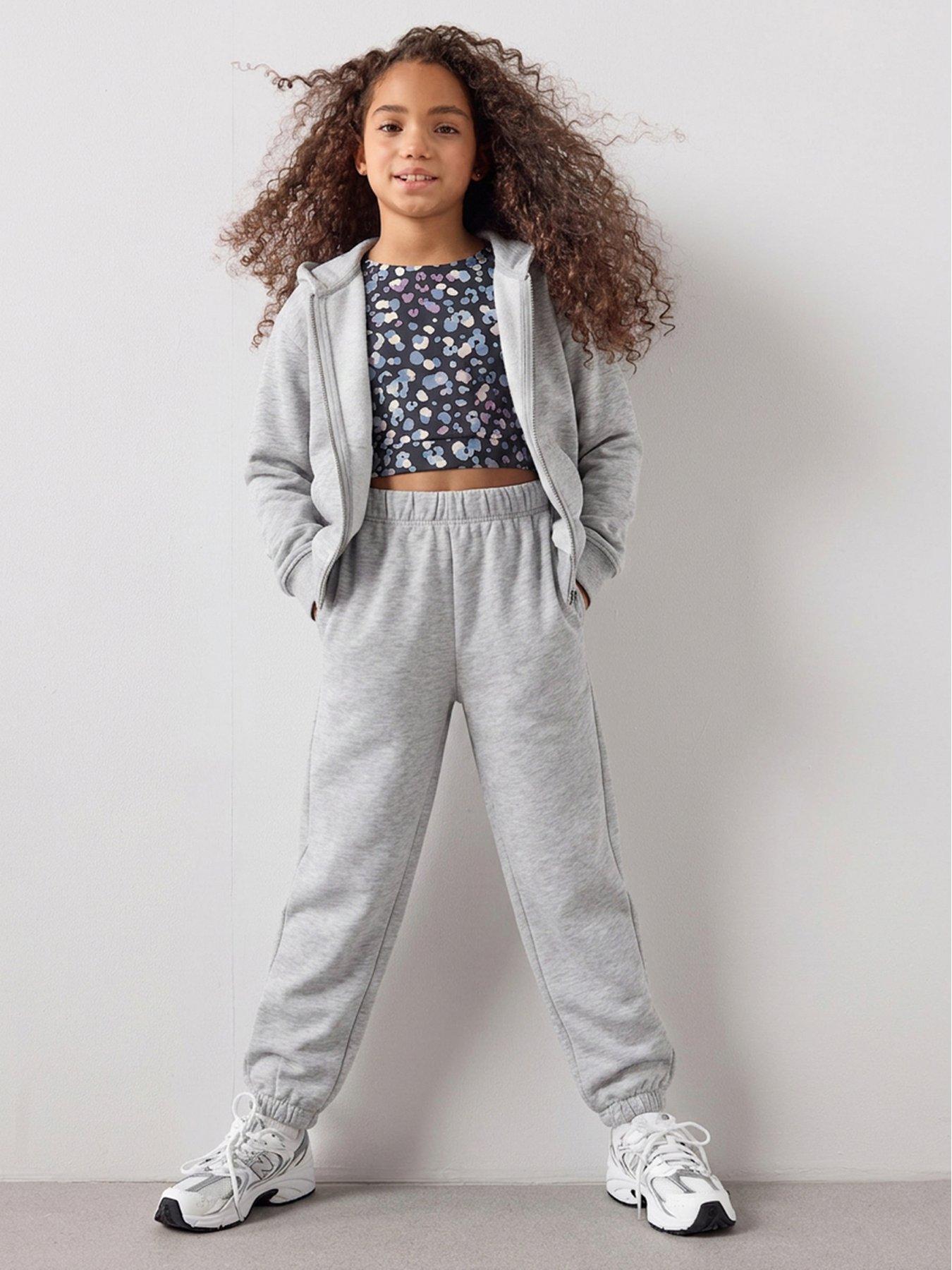 Image 6 of 7 of The Very Collection Girls Elasticated Waisr Cuffed Joggers - Grey