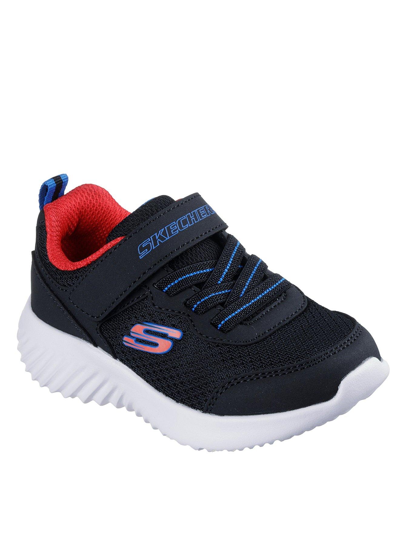 Image 2 of 2 of Skechers Lightweight Gore &amp; Strap Sneakers - Black