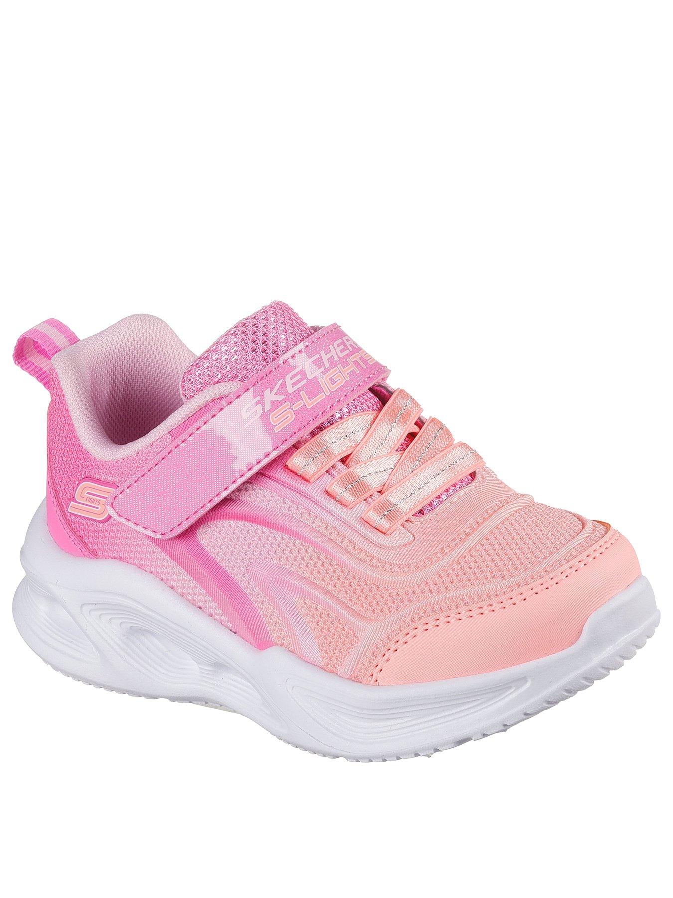 Image 2 of 5 of Skechers Lighted Gore &amp; Strap Sneaker - Ombre Pink