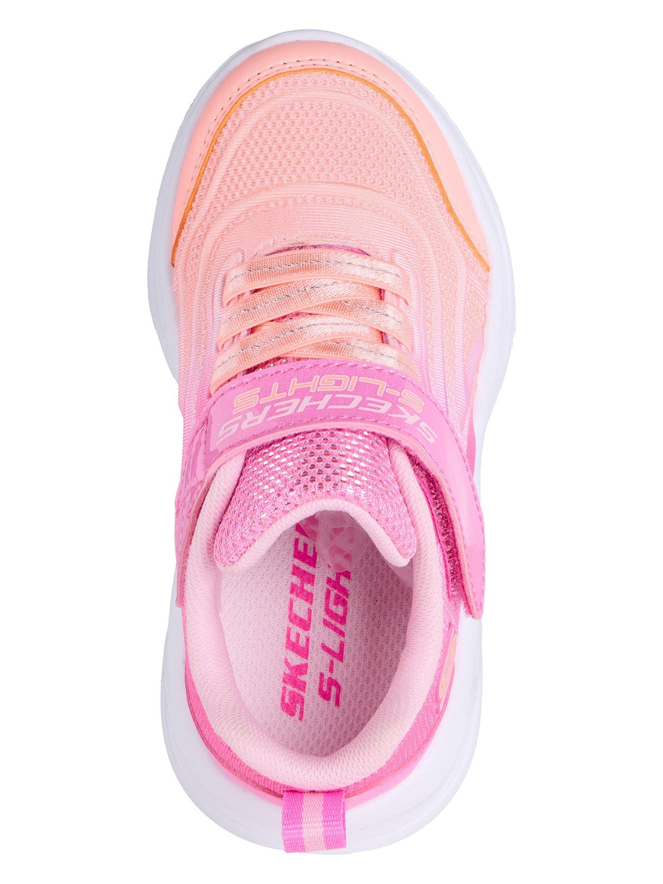 Image 3 of 5 of Skechers Lighted Gore &amp; Strap Sneaker - Ombre Pink